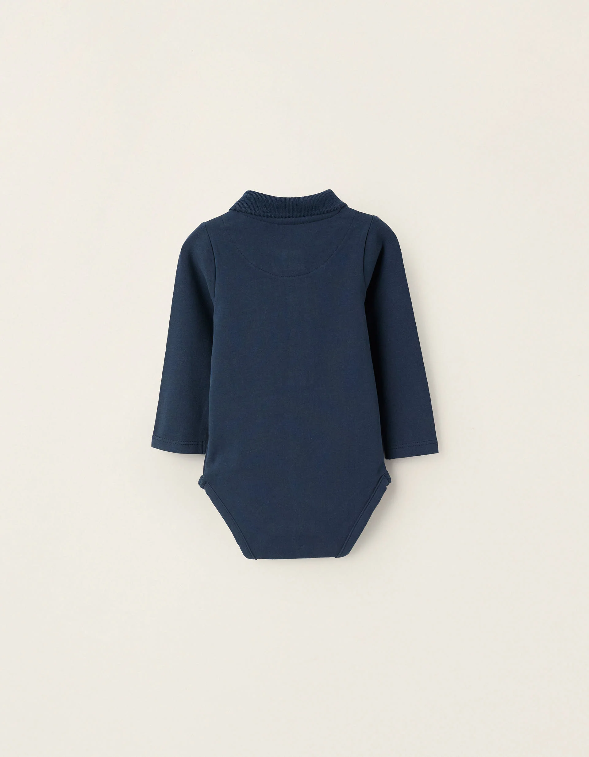 Long Sleeve Polo Bodysuit for Newborns, Dark Blue