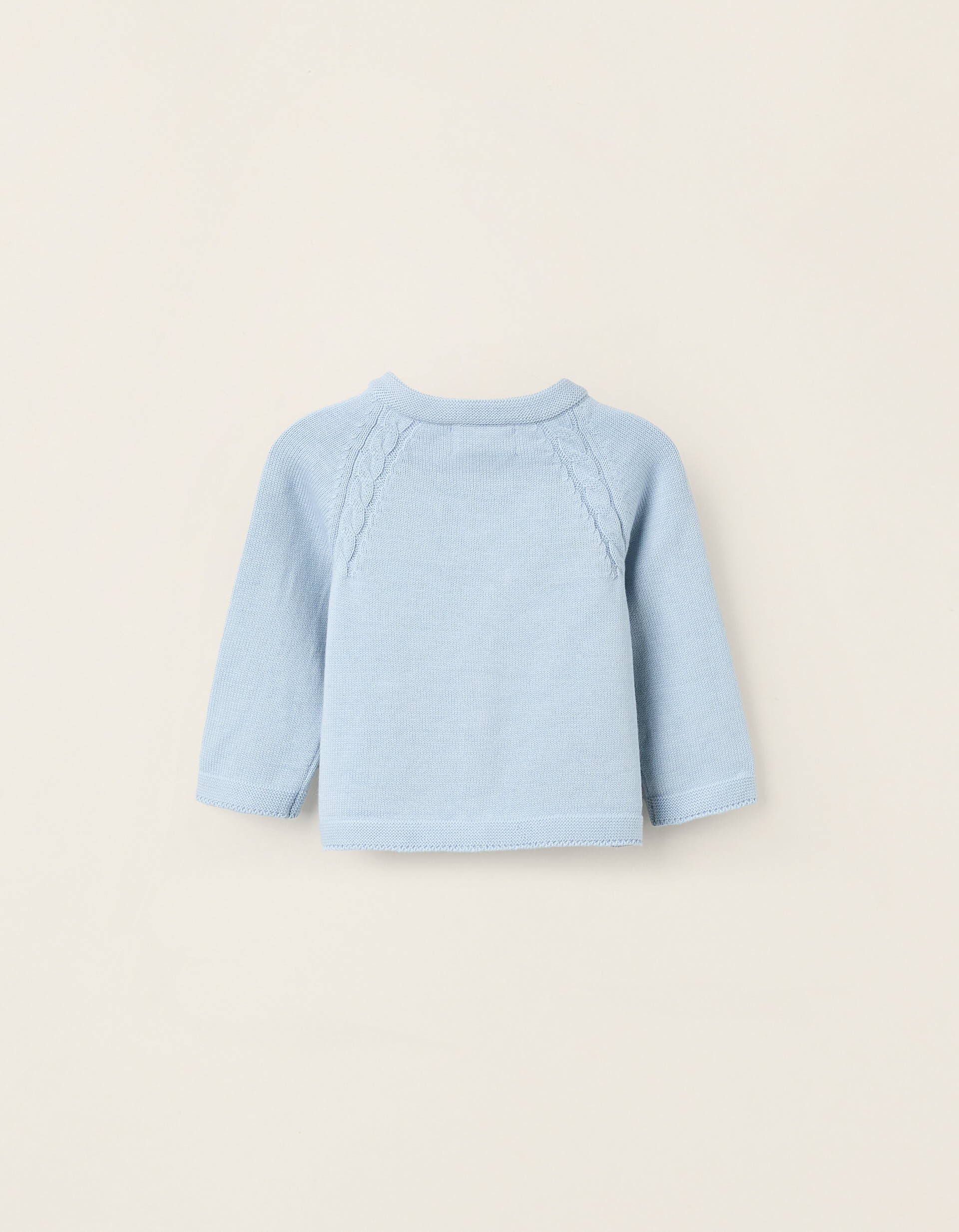 Cotton Cardigan for Newborns, Light Blue