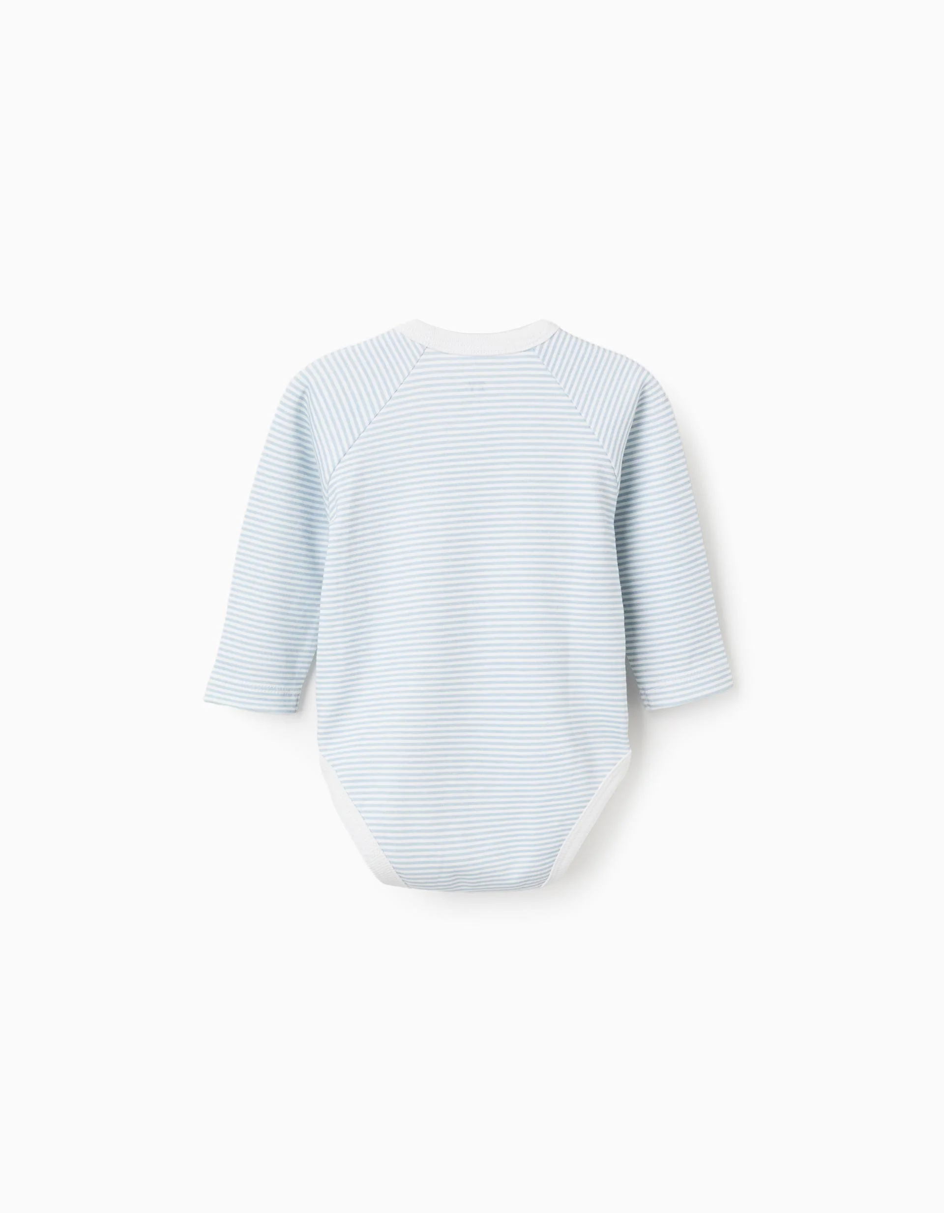 4 striped/printed wrapover bodysuits for newborn and baby boys, multicolour
