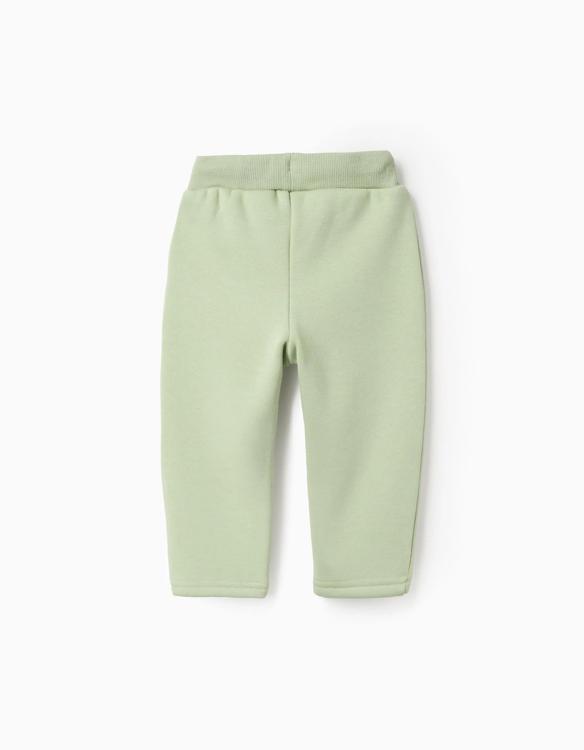 Brushed joggers with print for baby boys, light green