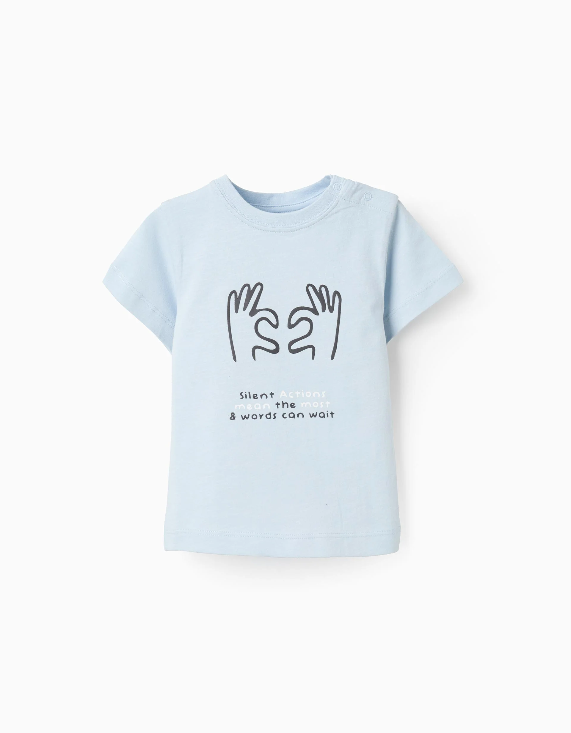 Cotton Jersey T-shirt for Baby Boys 'Heart', Light Blue
