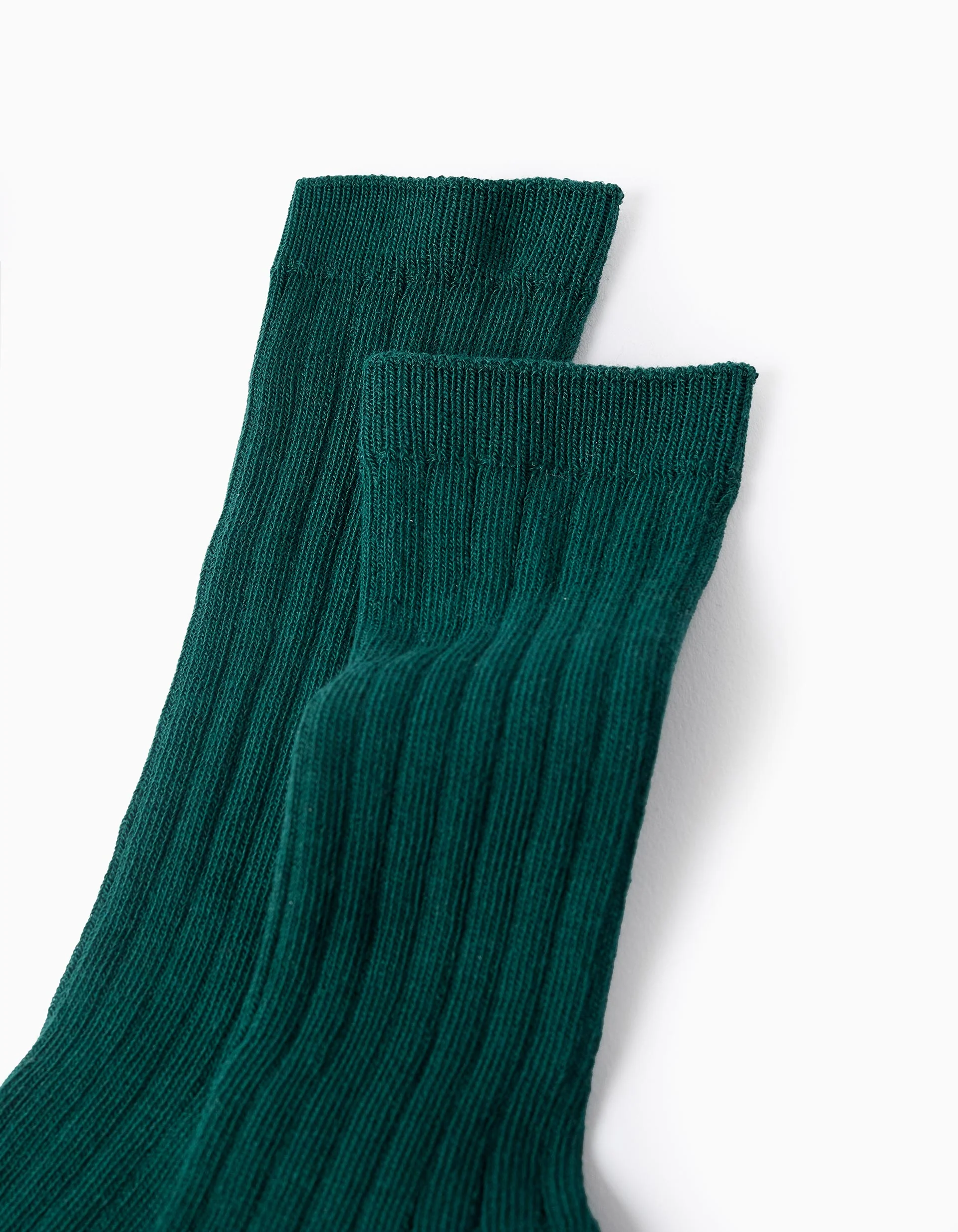 Ribbed High Socks for Baby Boys, Dark Green