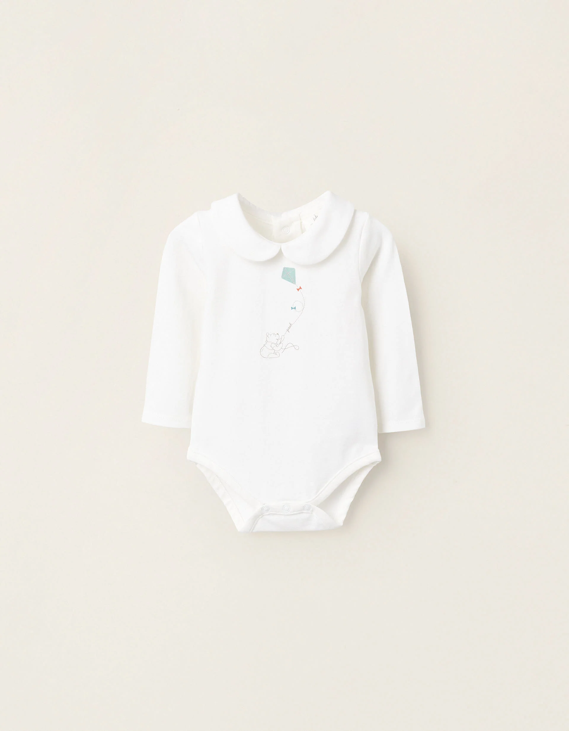 Bodysuit with Peter Pan Collar for Newborns 'Winnie the Pooh', White