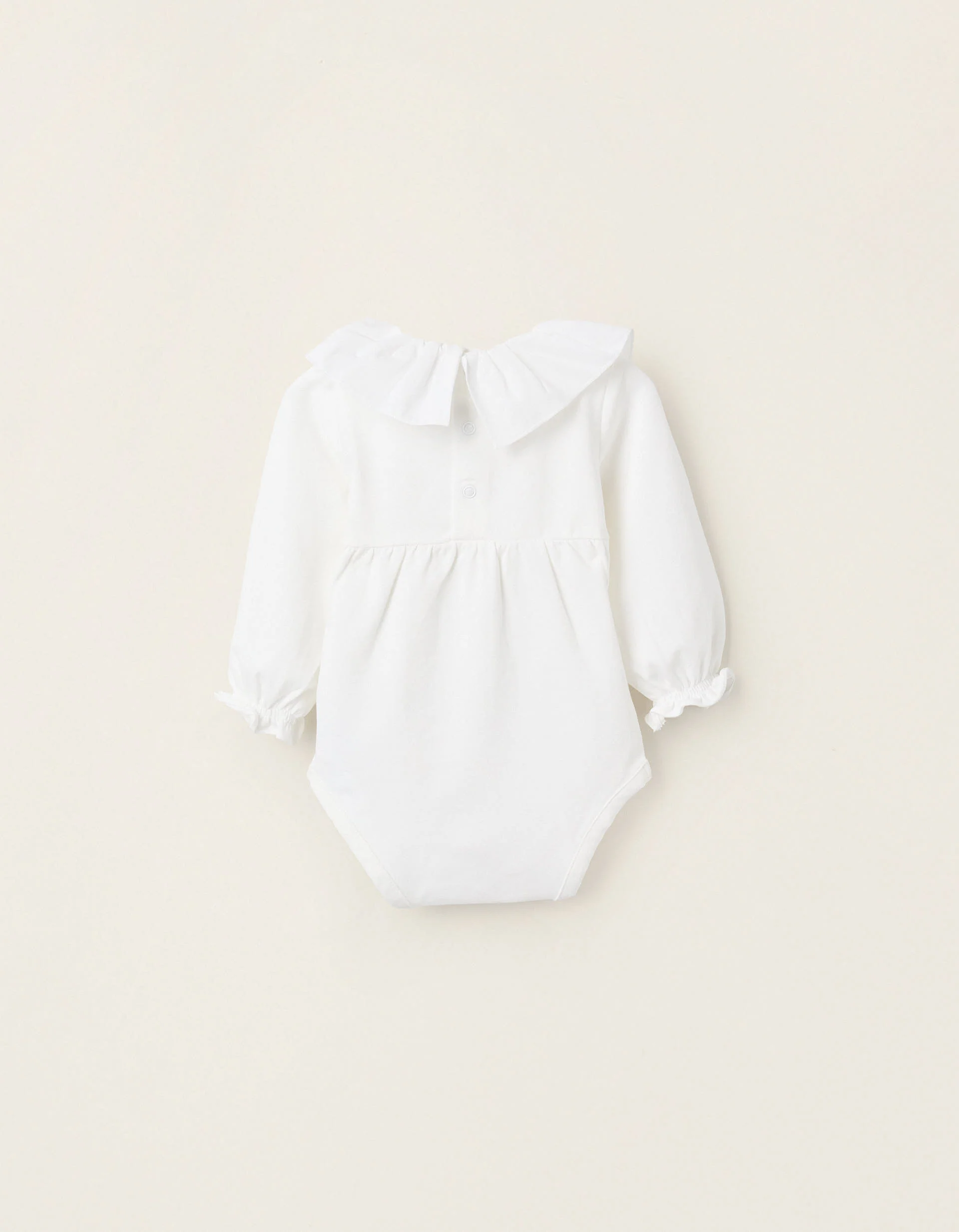 Bodysuit with Ruffles and Frills for Newborn Girls, White