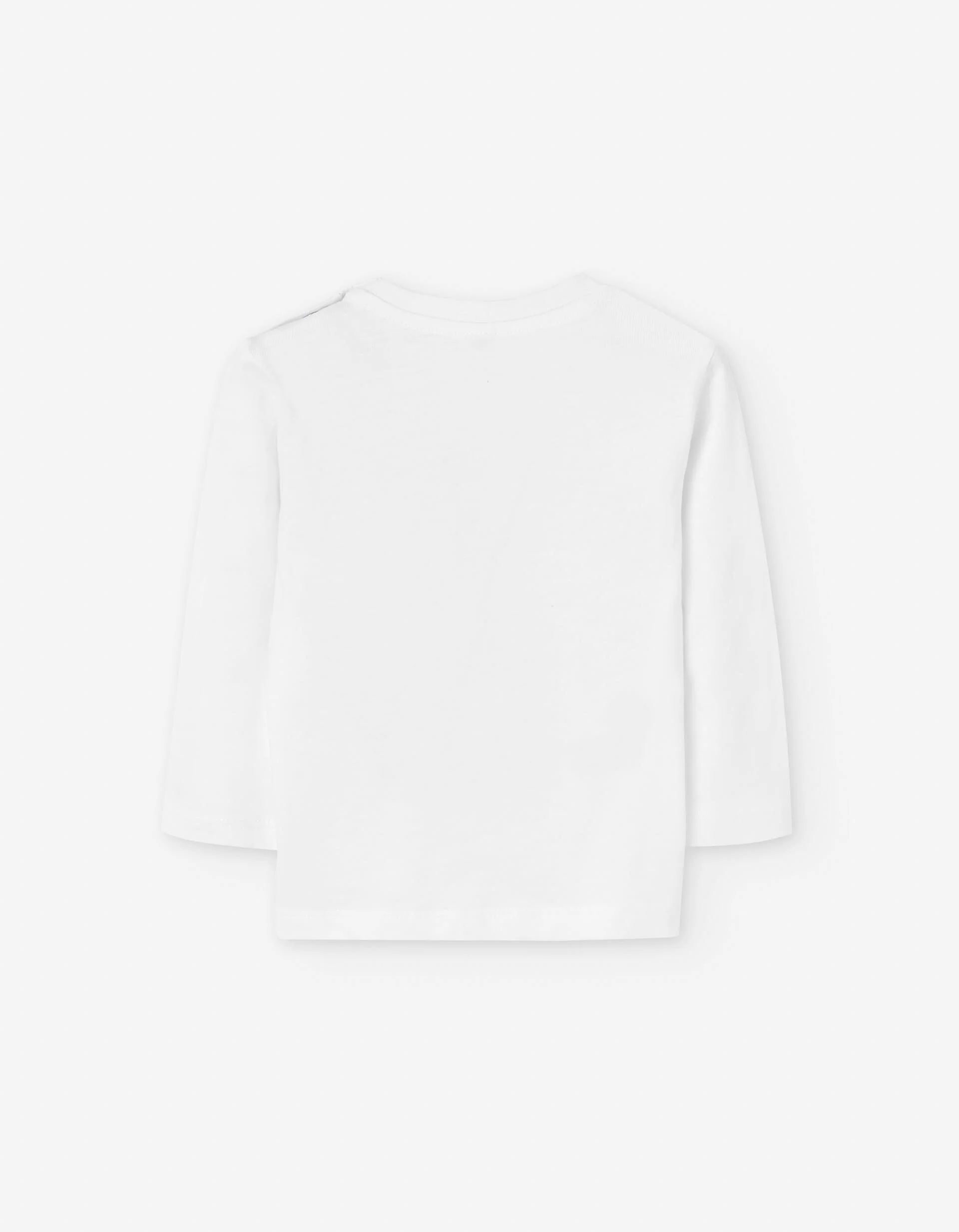 Long sleeve cotton t-shirt with monkey print for baby boys, white
