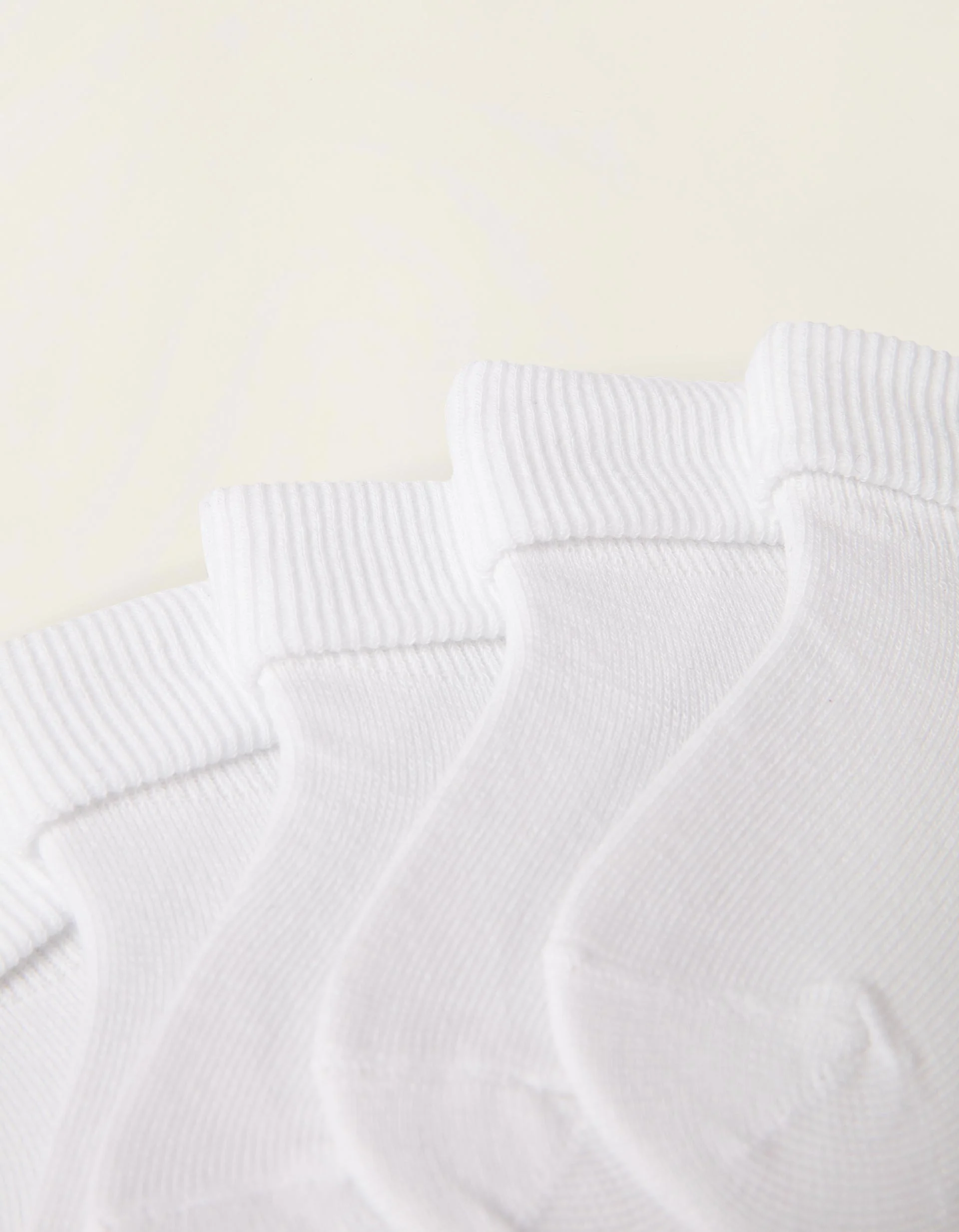Pack of 5 Pairs of Ribbed Folded Cuff Socks for Babies, White
