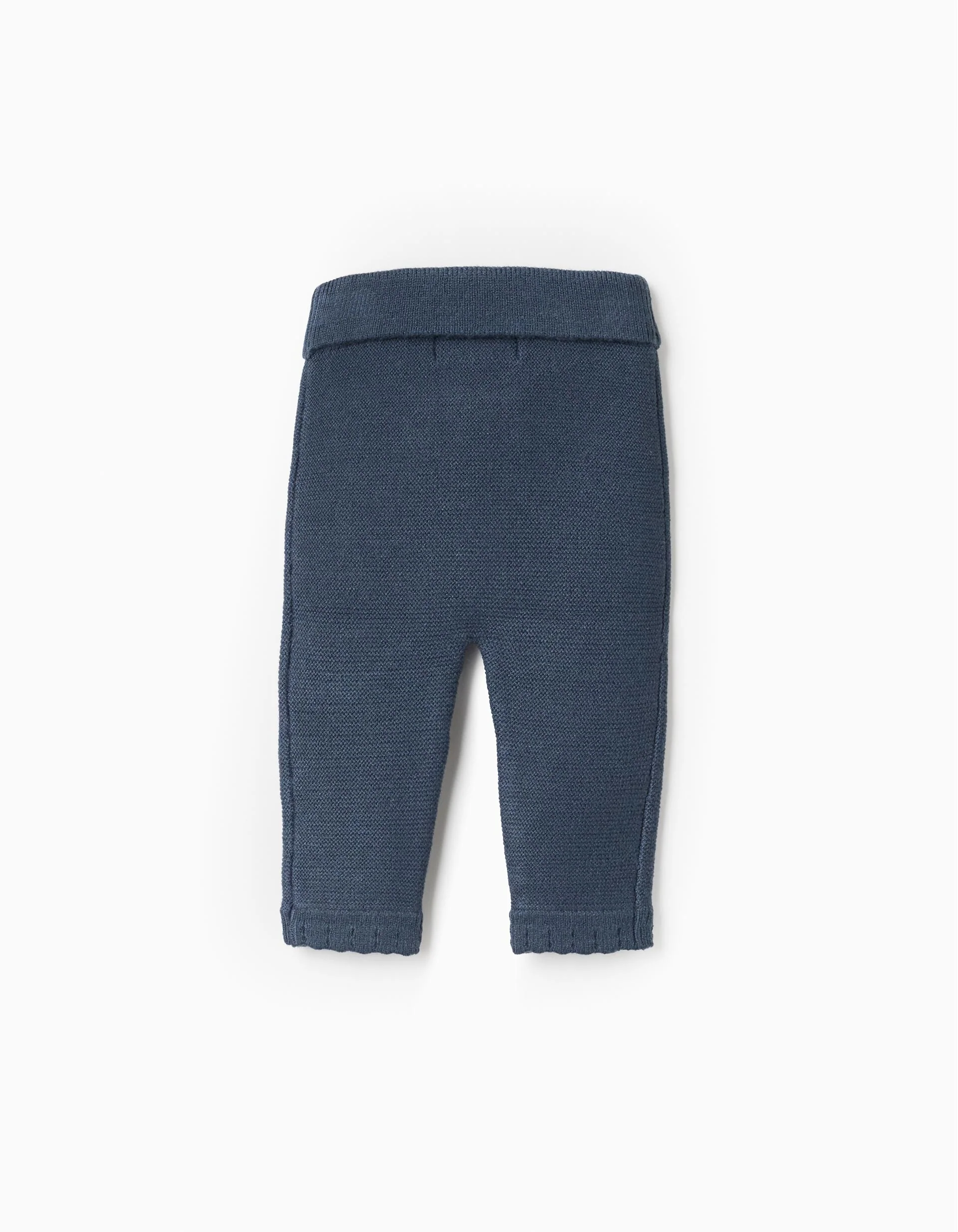 Knitted Trousers with Bow for Newborn Girls, Blue