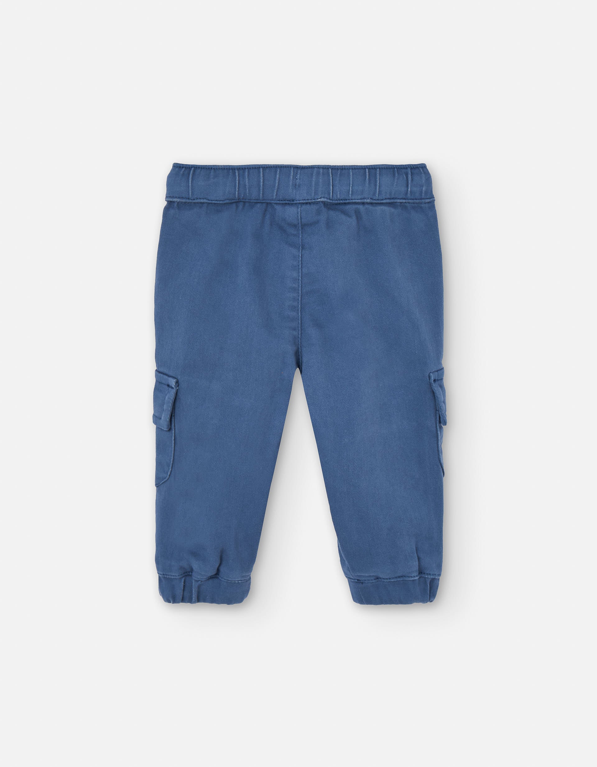 Cotton cargo trousers for baby boys, blue