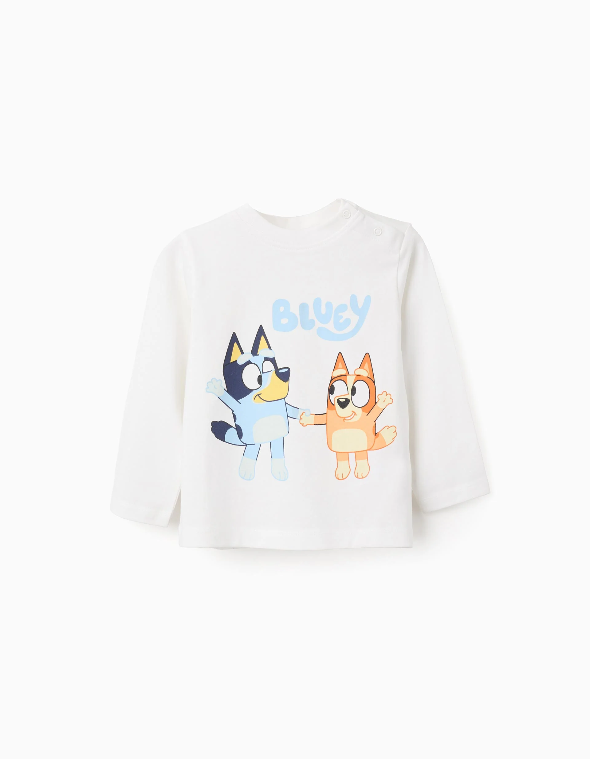 Cotton T-shirt for Babies 'Bluey & Bingo', White