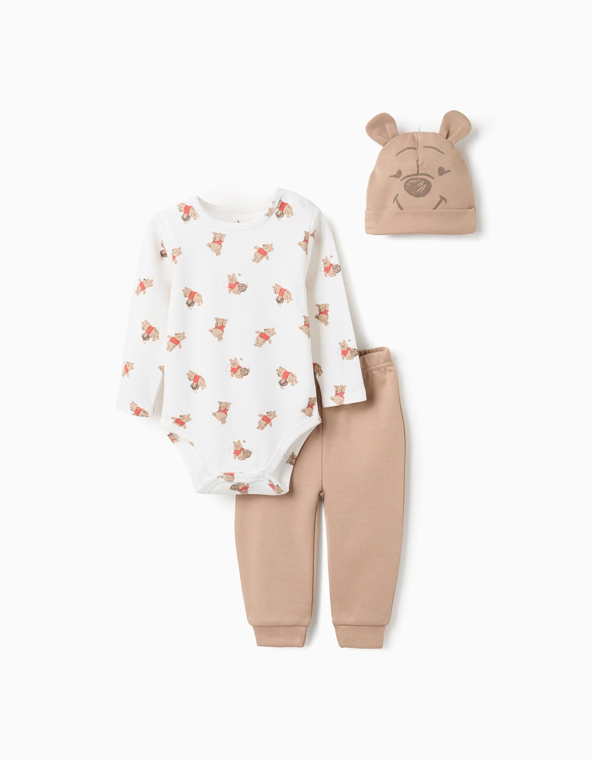 3-piece Set for Newborns 'Winnie the Pooh', White/Beige