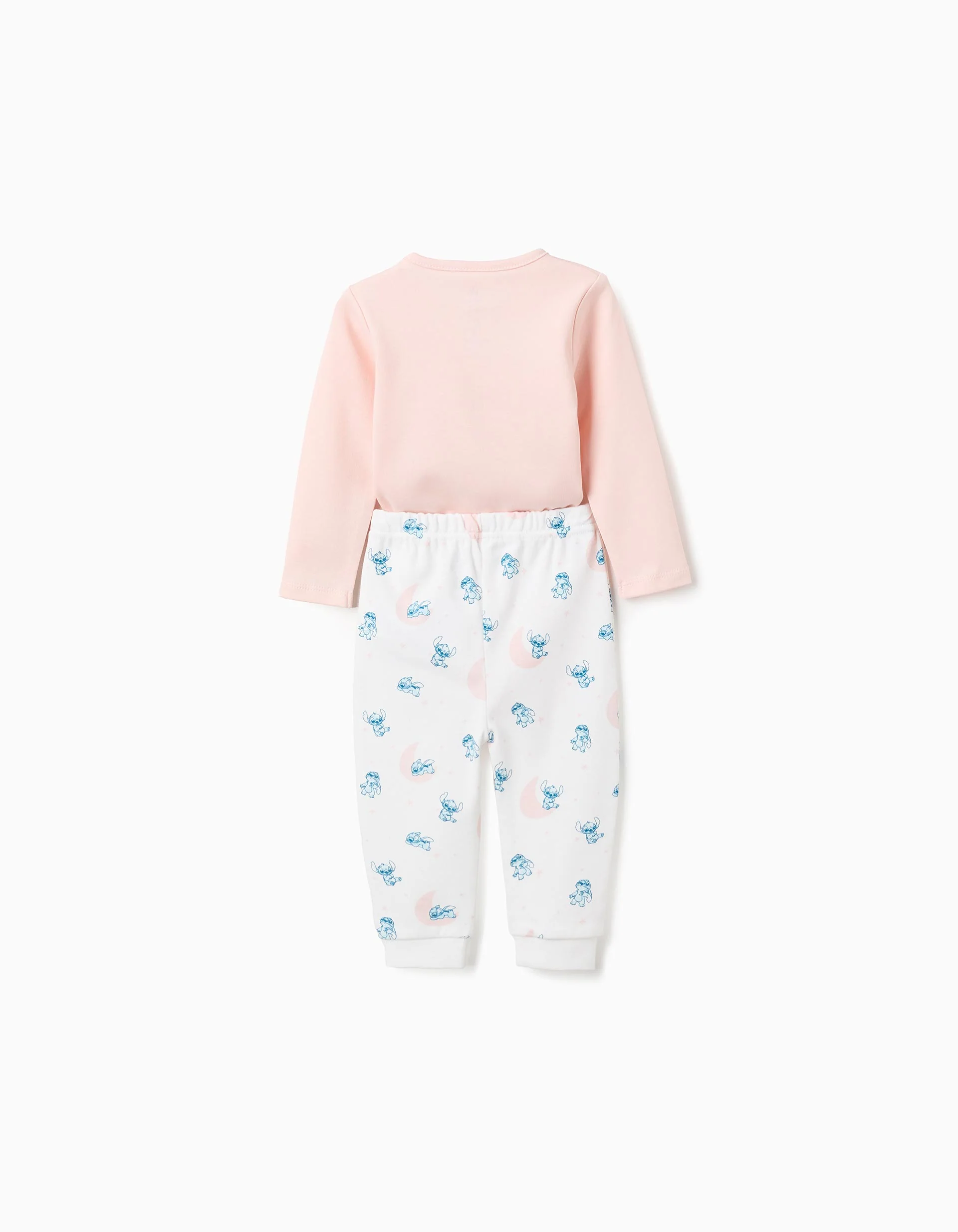 3-Piece Set with Stitch for Baby Girls, White/Pink
