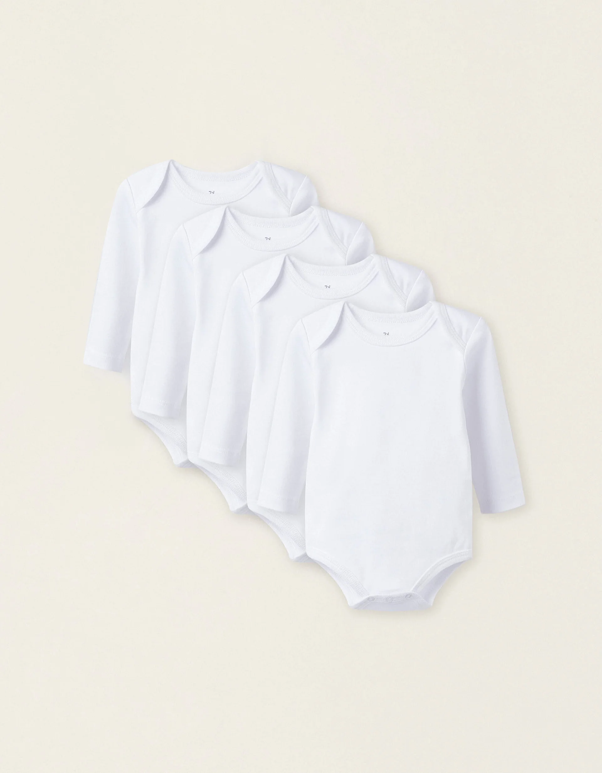 Pack of 4 Long Sleeve Bodysuits for Babies and Newborns, White