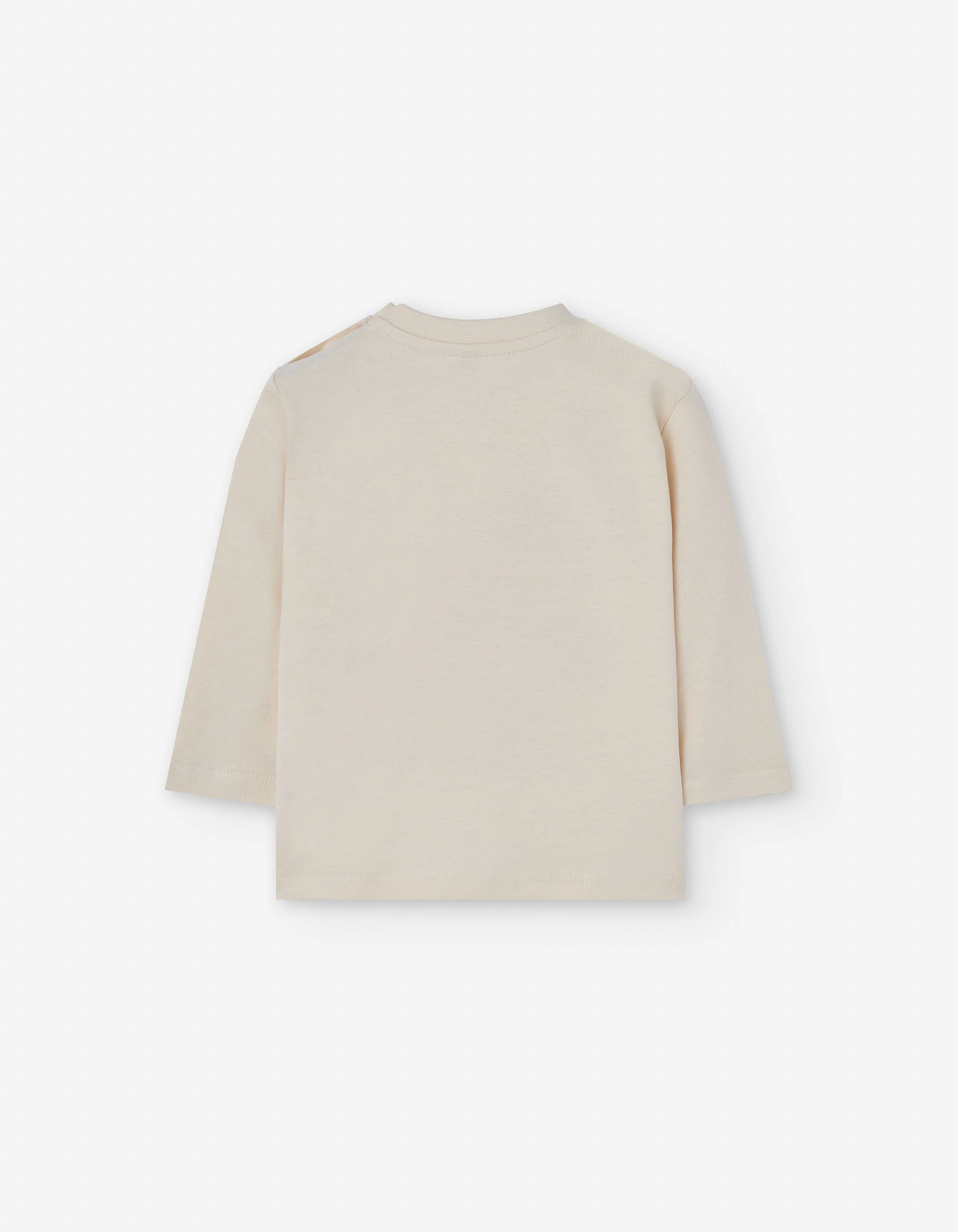 Long sleeve cotton T-shirt with bear print for baby boys, beige
