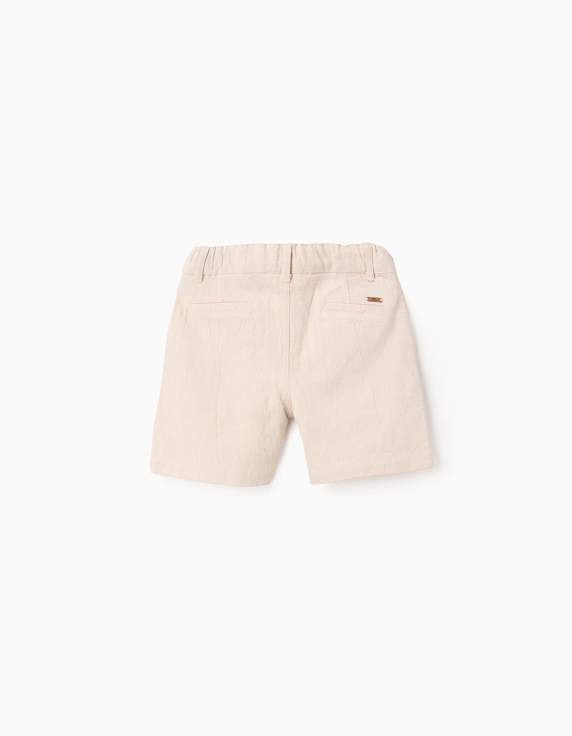 Slub Cotton Shorts for Baby Boys, Beige