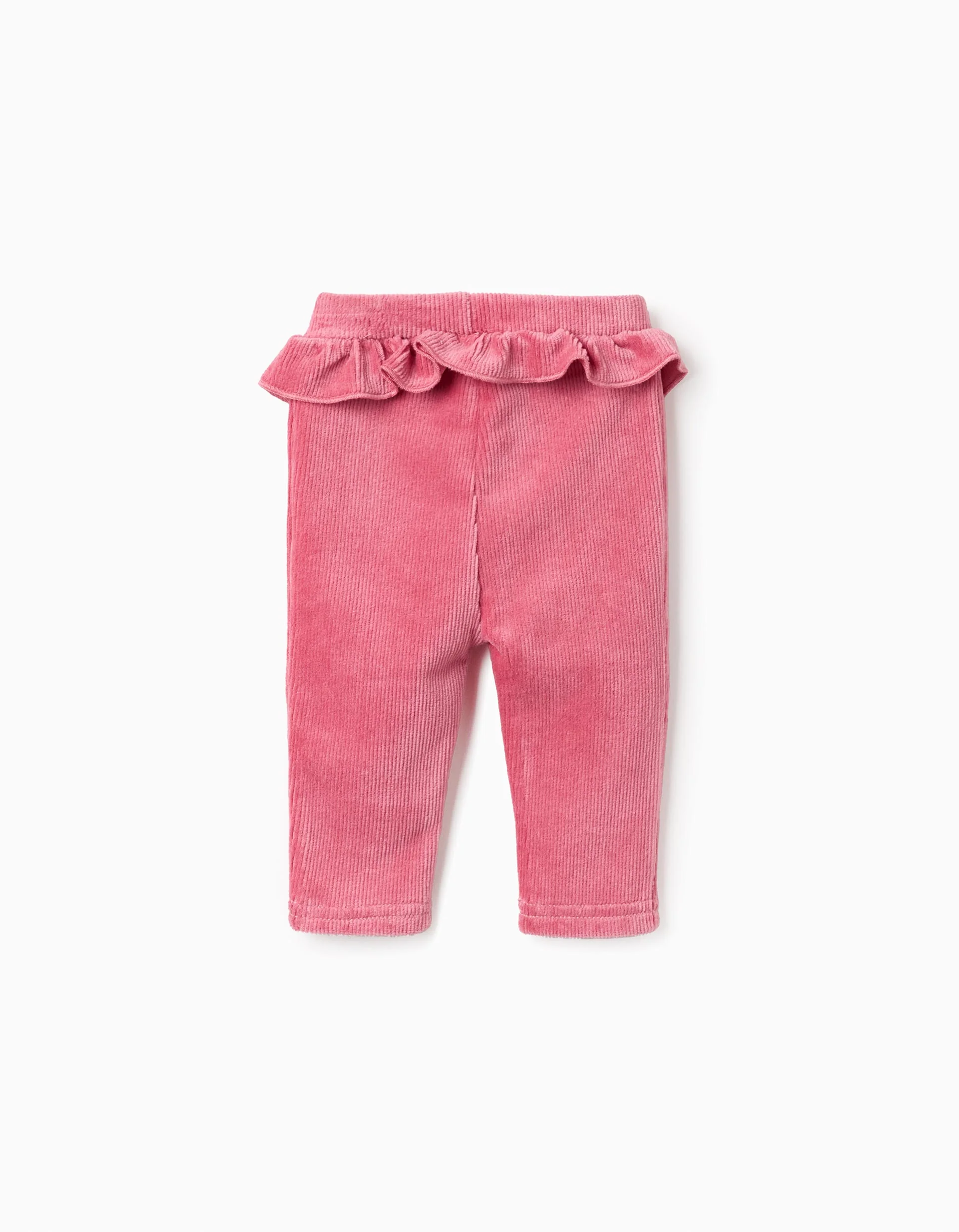 Corduroy Jeggings with Ruffles for Newborns, Pink