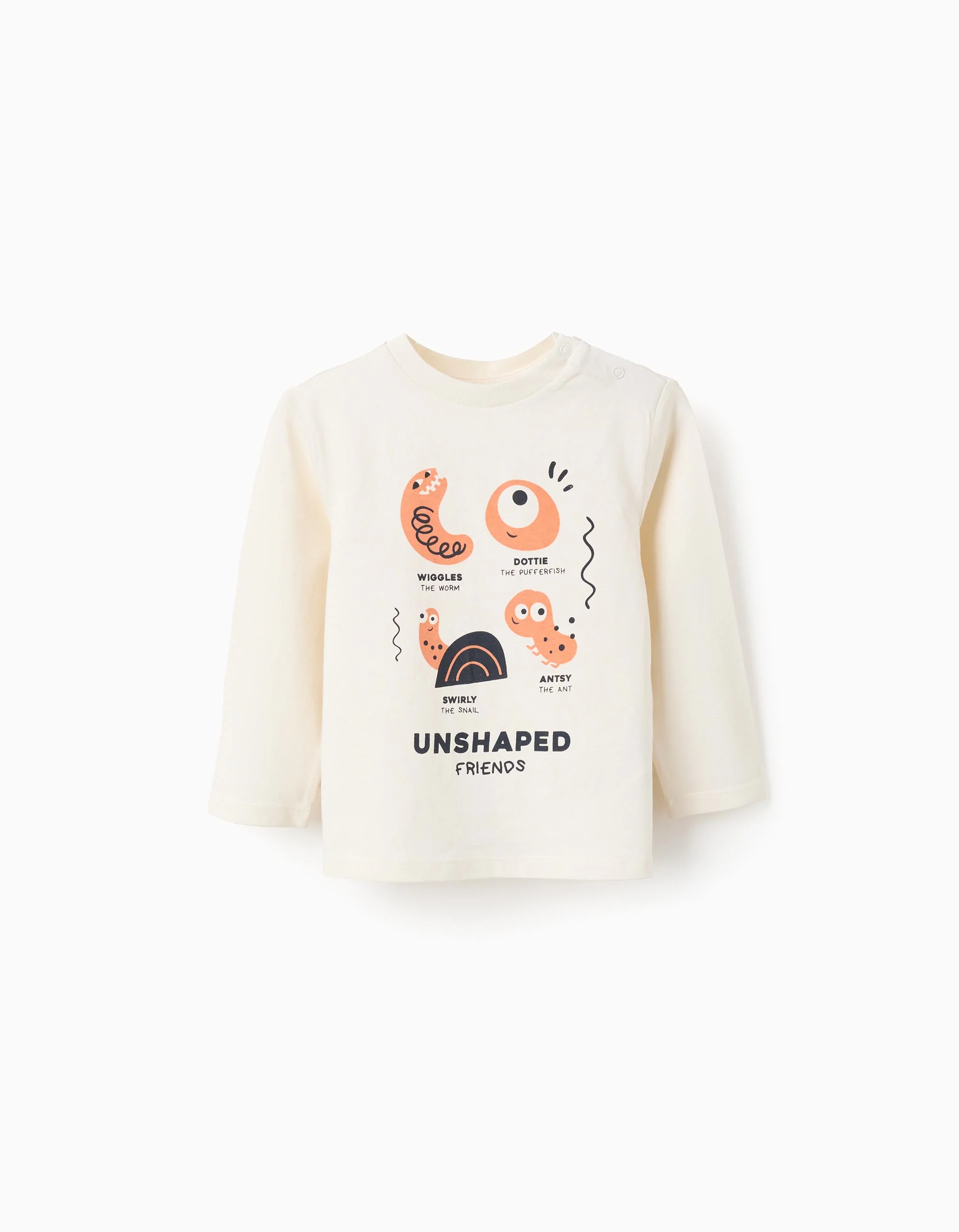 Long Sleeve Cotton T-Shirt for Baby Boys 'Friends', Beige