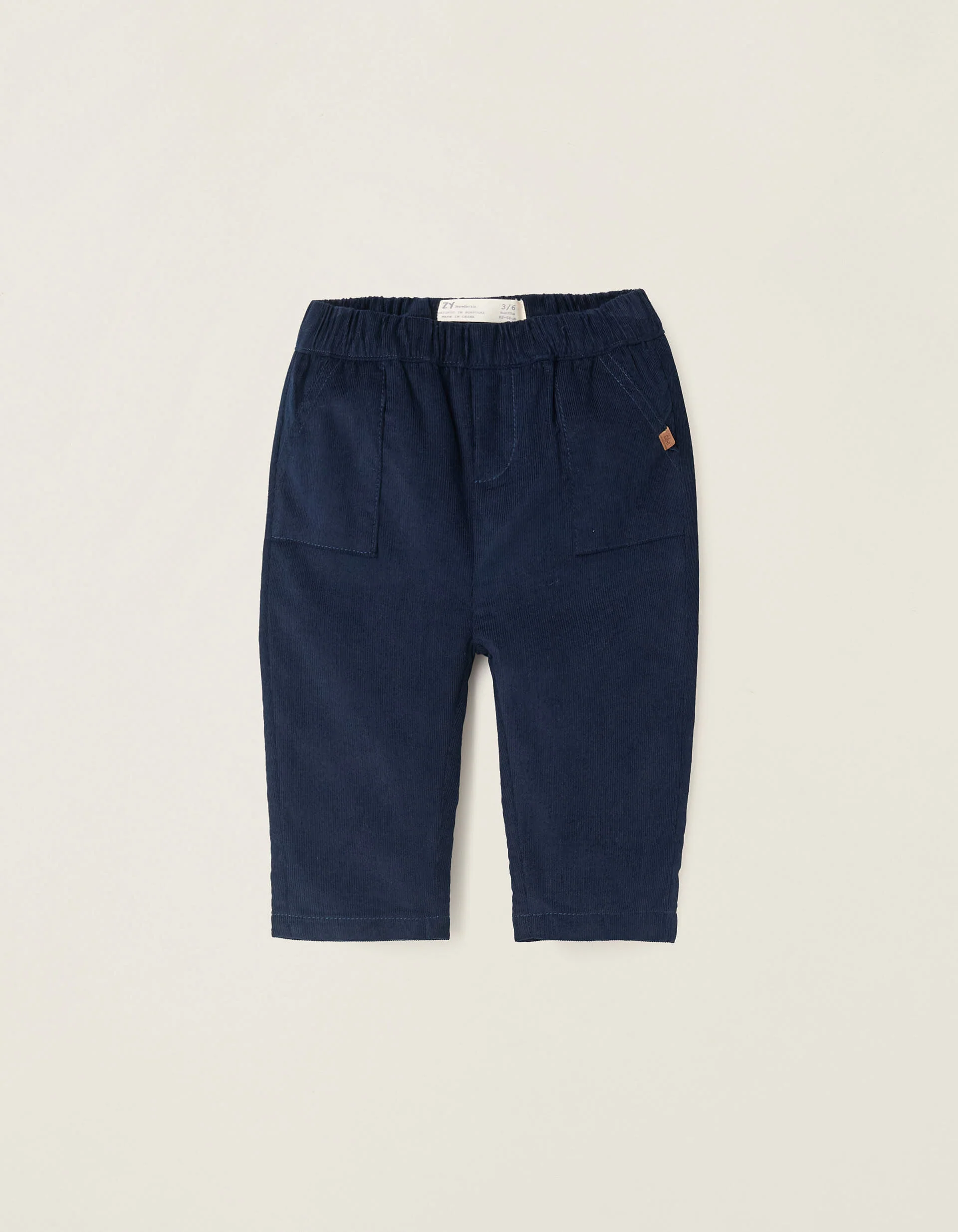 Corduroy Cotton Trousers for Newborns, Dark Blue