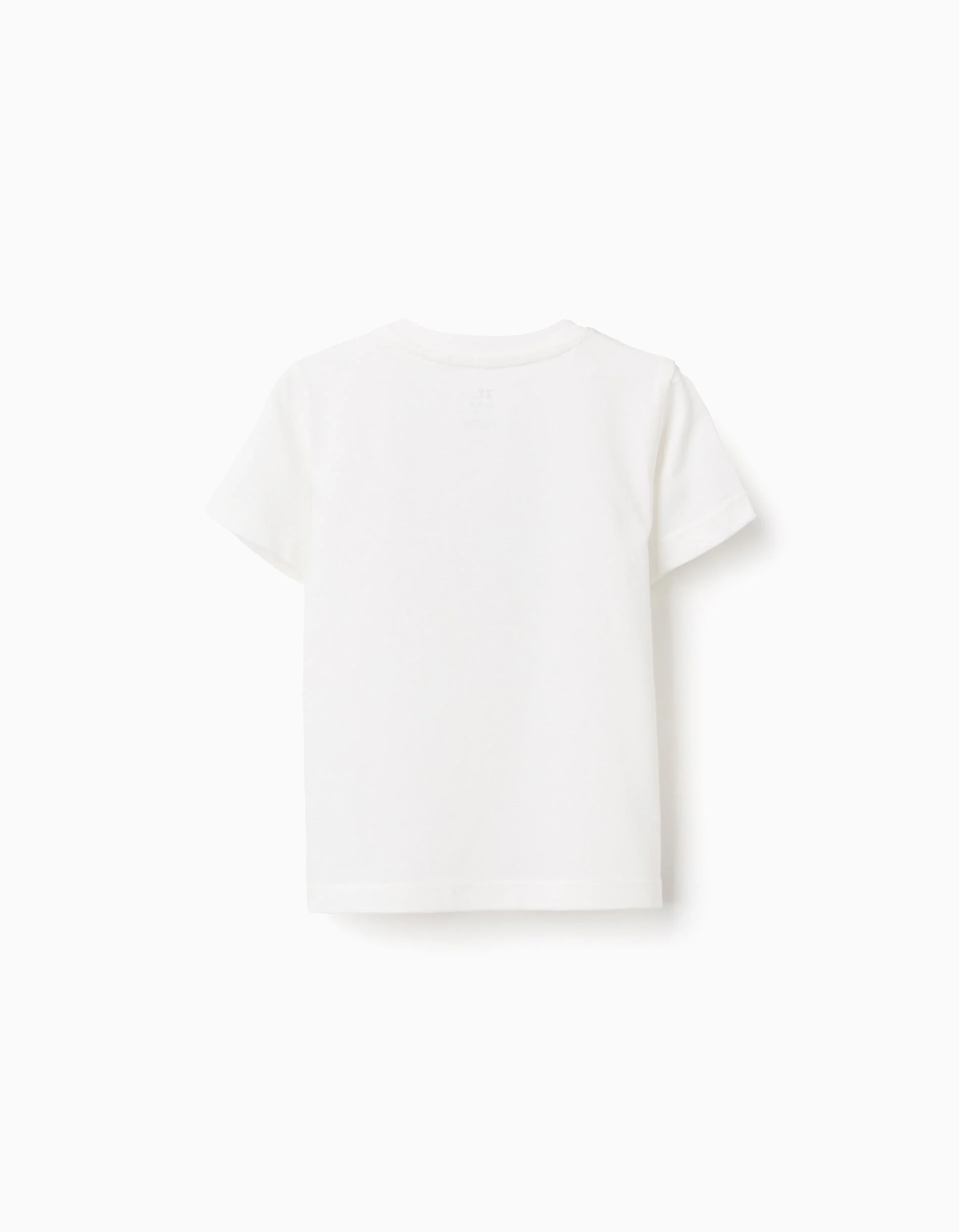 Cotton T-shirt 'ZY' for Baby Boys, White/Dark Blue/Green