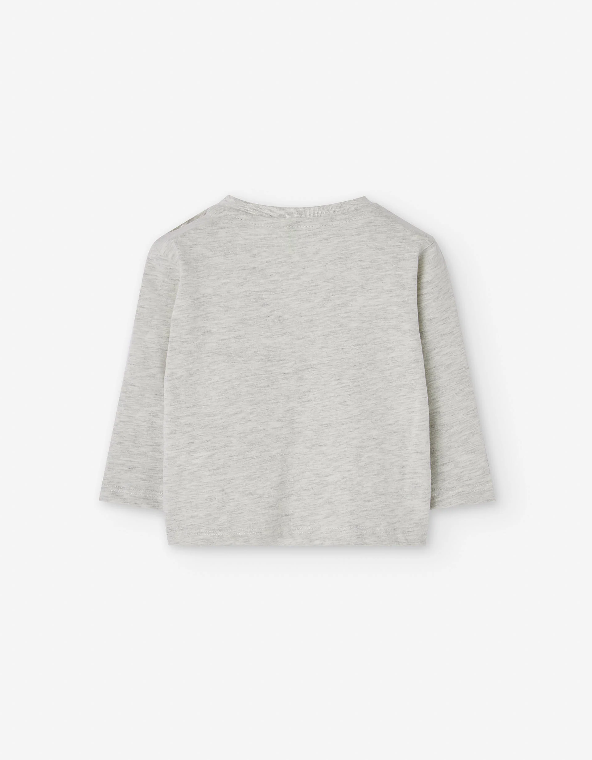 Long sleeve cotton T-shirt with tiger print for baby boys, grey