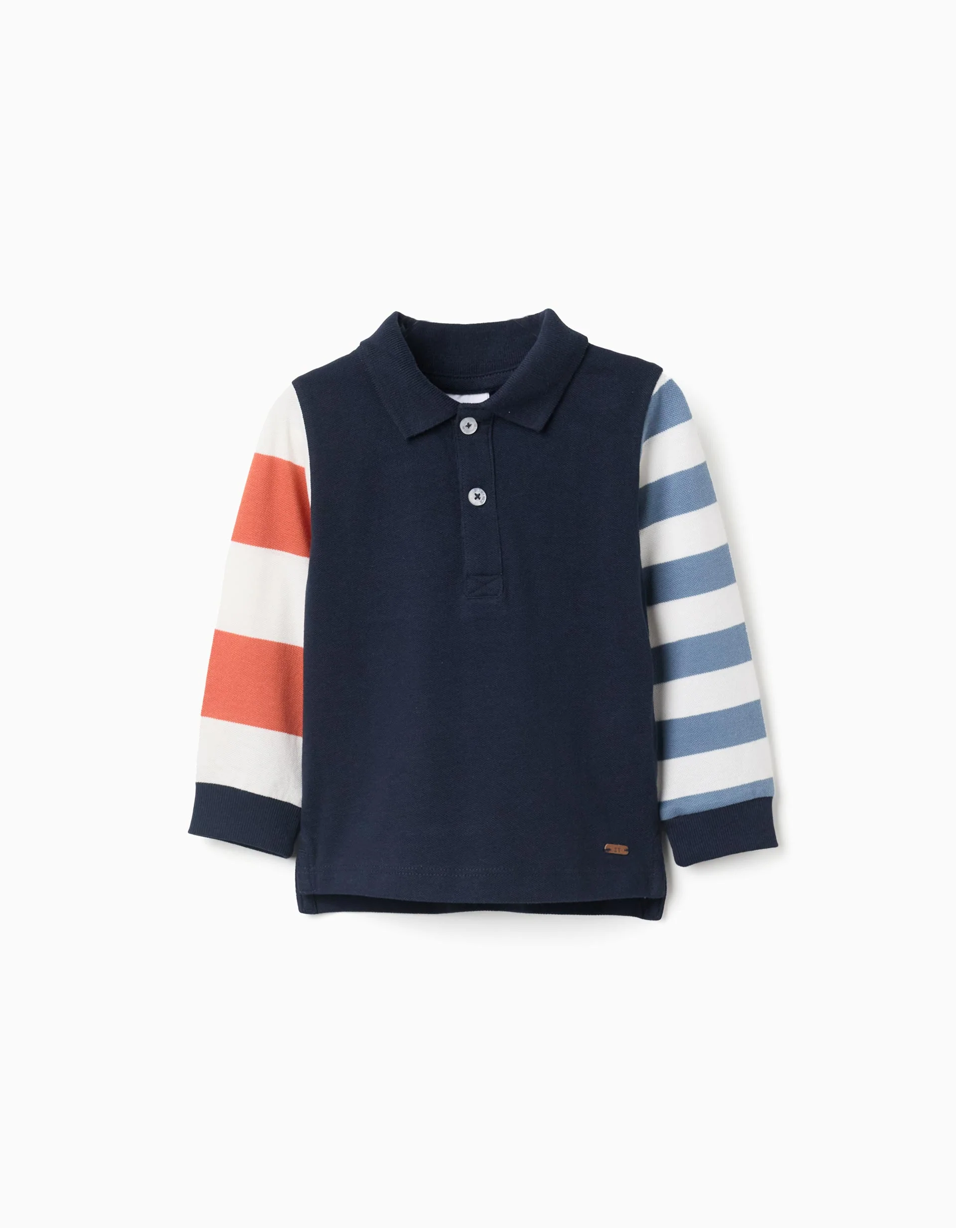 Long Sleeve Cotton Piqué Polo Shirt for Baby Boys, Multicolour