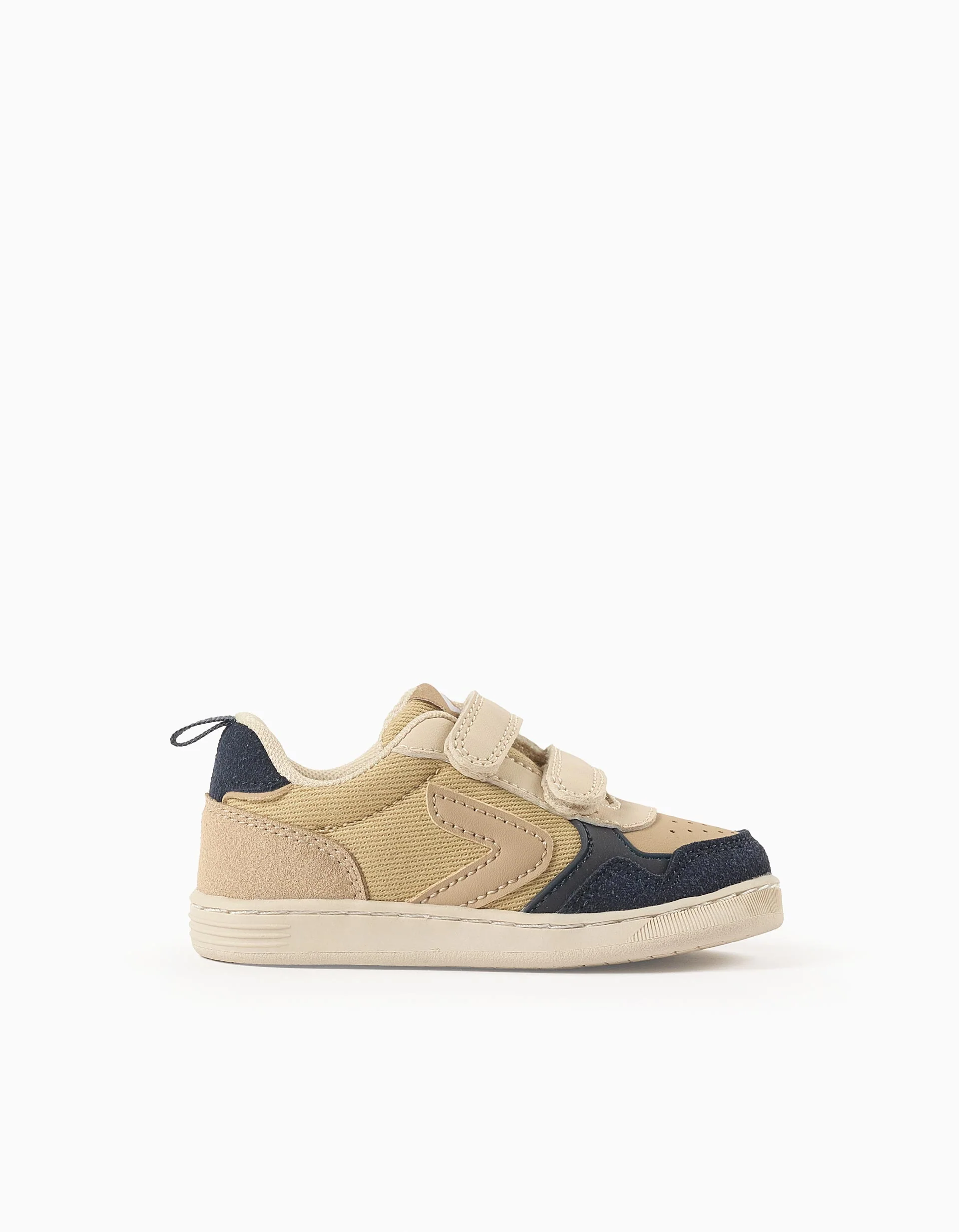 Dual-fabric ZY Move trainers for baby boys, beige/dark blue