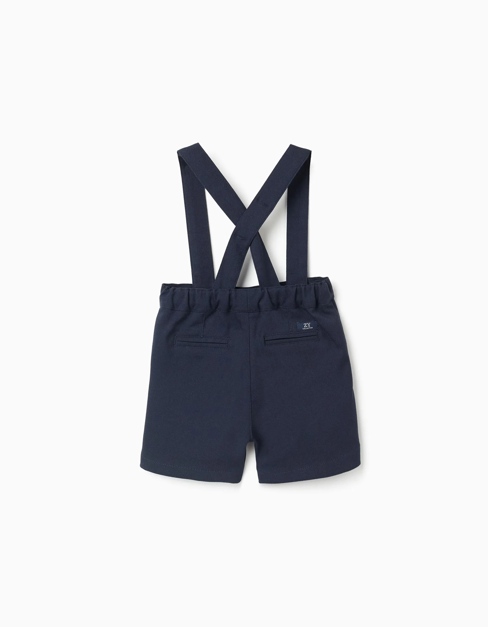 Twill chino shorts with braces You&Me for baby boys, dark blue