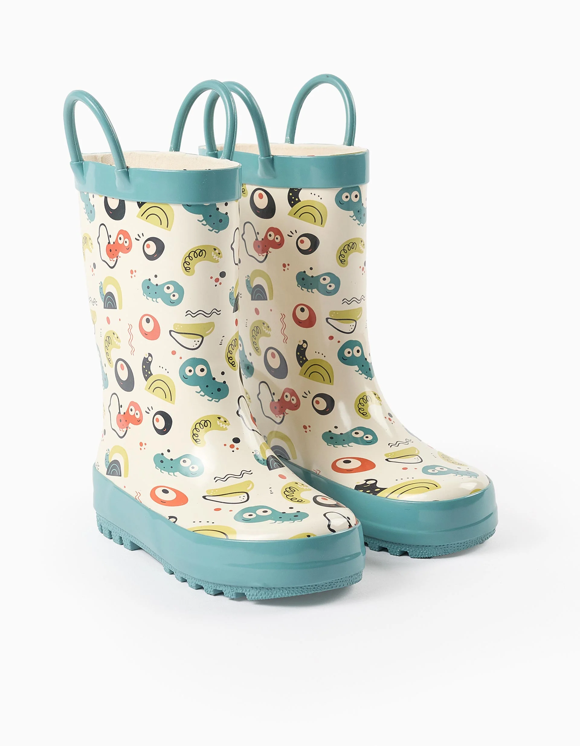 Wellies with Prints and Wings for Baby Boys 'Insects', White/Blue