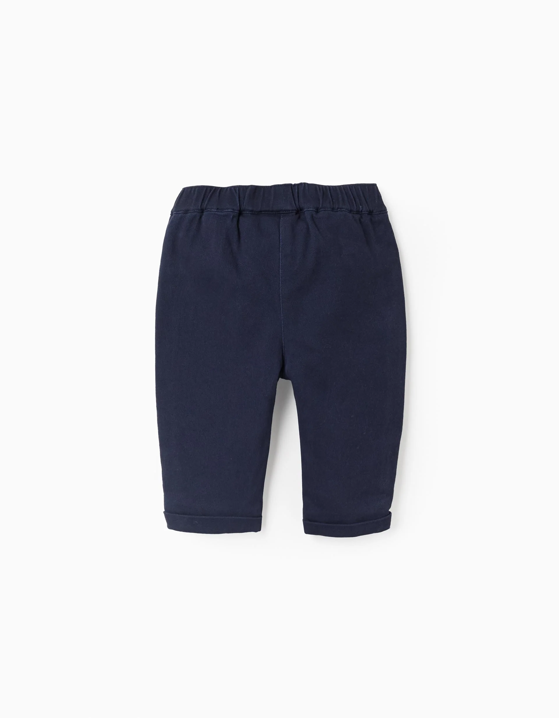 Twill Trousers with Bow for Newborns, Dark Blue