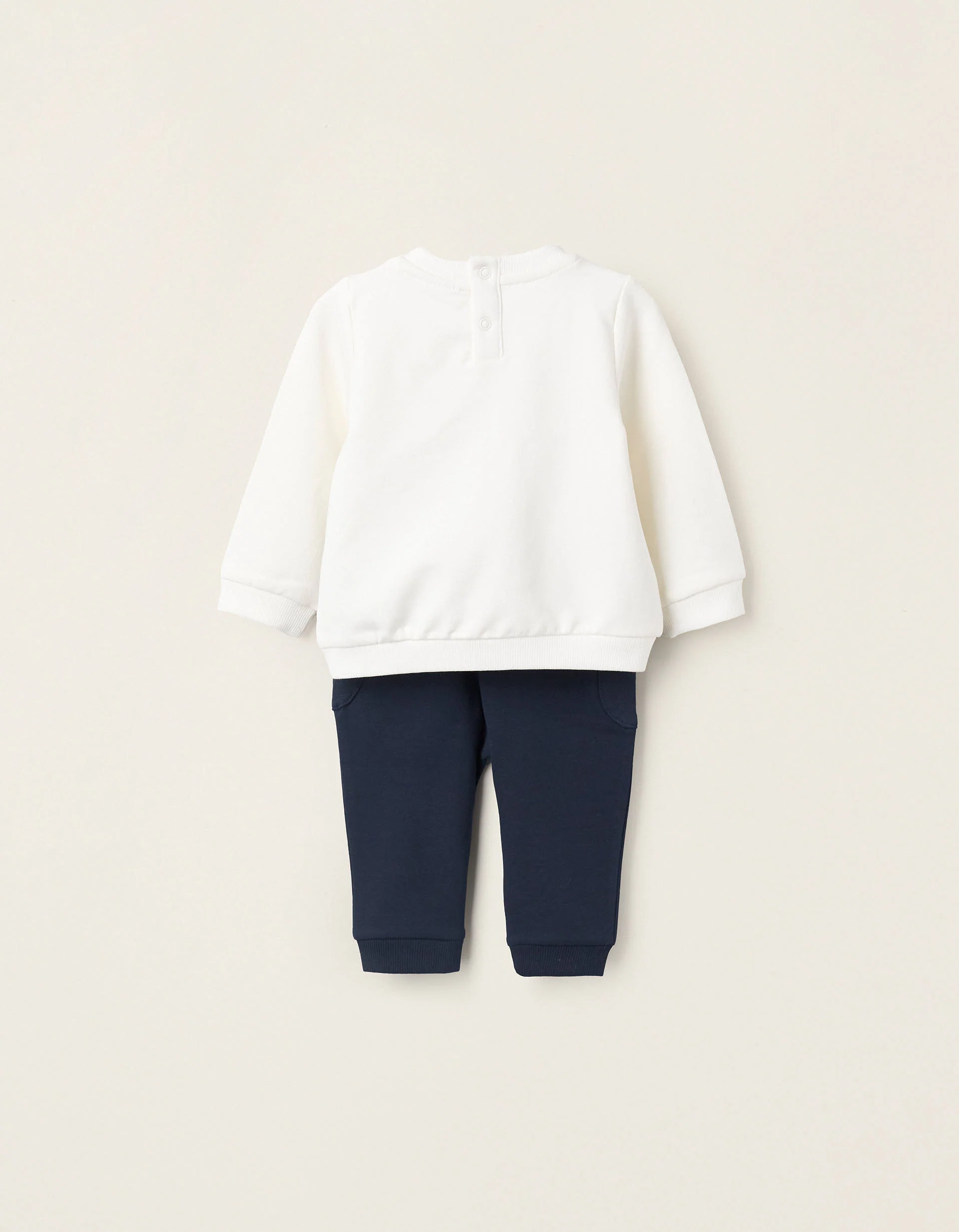 Brushed Sweatshirt + Trousers for Newborns 'Kite', White/Blue