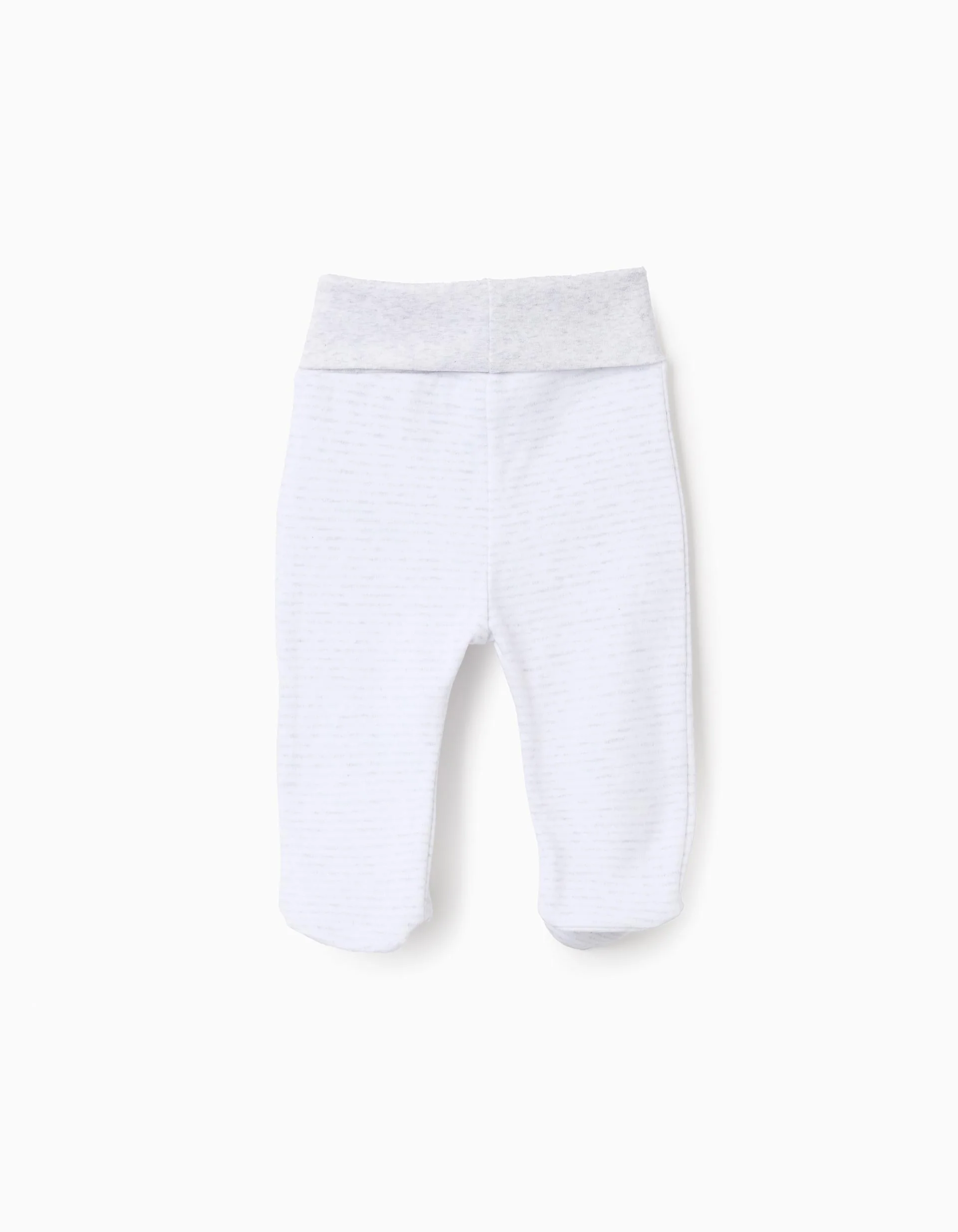 Pack of 4 Extra Comfy Footed Trousers for Babies, White/Grey