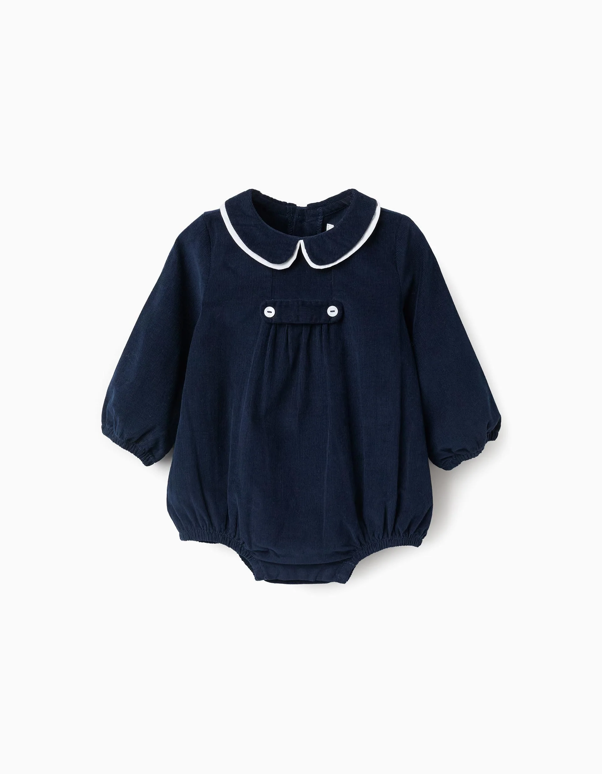 Corduroy Jumpsuit for Newborn Girls, Dark Blue