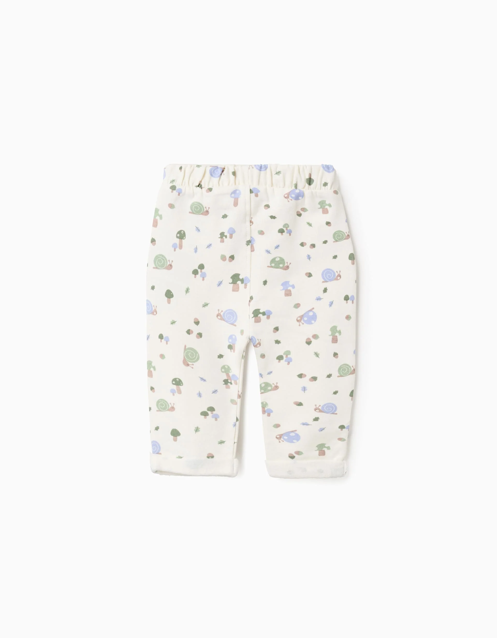 Brushed Joggers for Newborns 'Snail', Beige