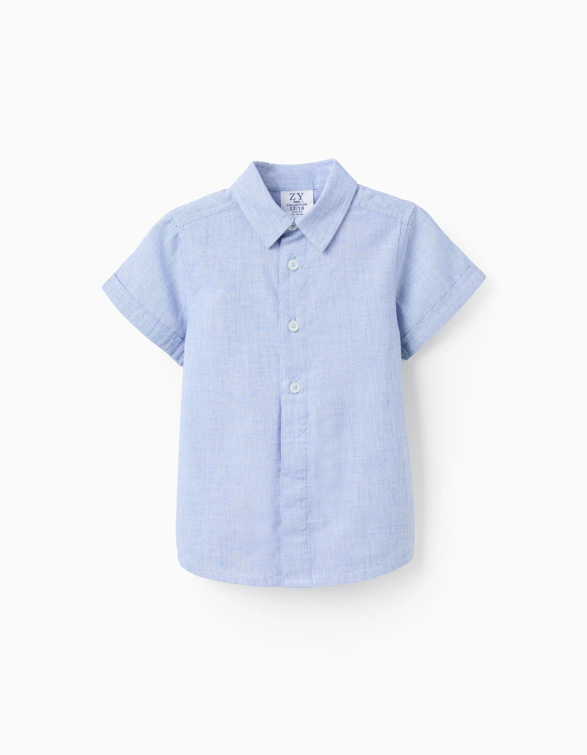 Cotton Fil a Fil Shirt for Baby Boys 'B&S', Blue