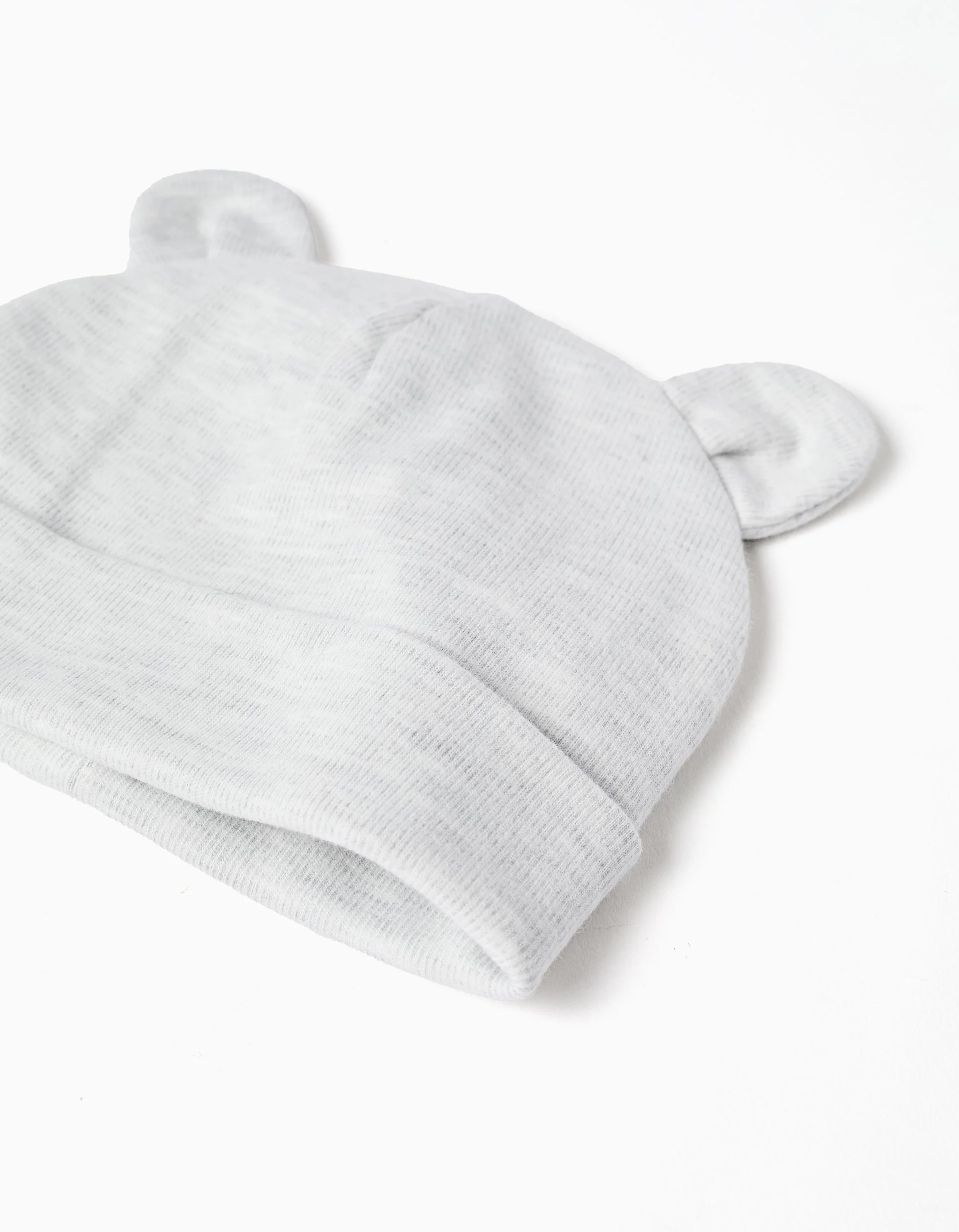 Pack of beanie + gloves for newborn boys, light grey