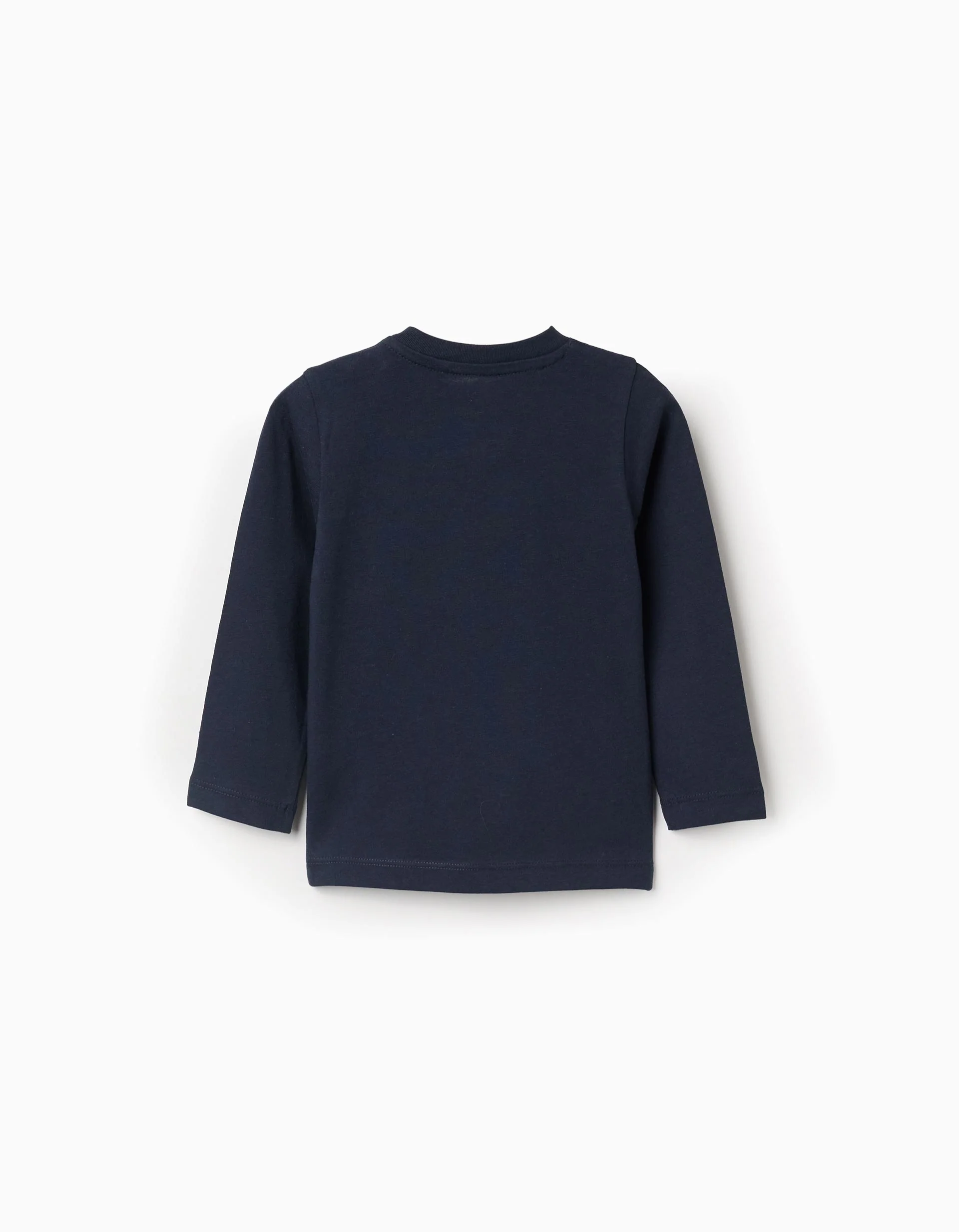Long sleeve cotton T-shirt 'fair isle' for baby boys, dark blue