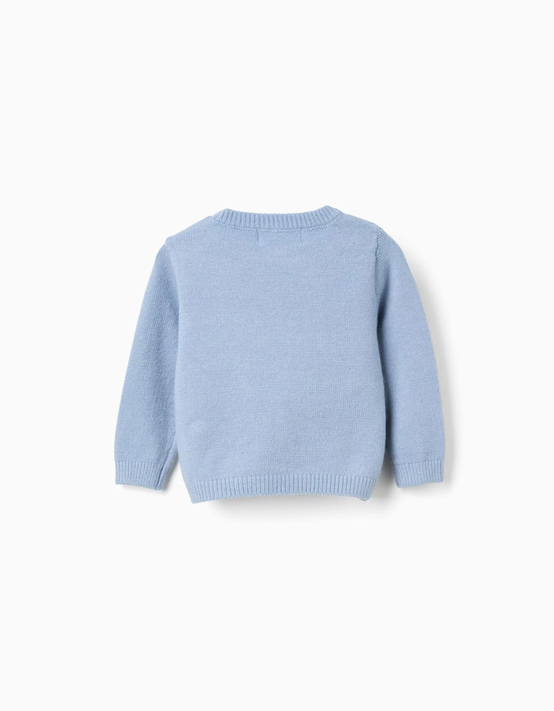 Knitted jumper with stripes for newborn boys, blue/white/beige
