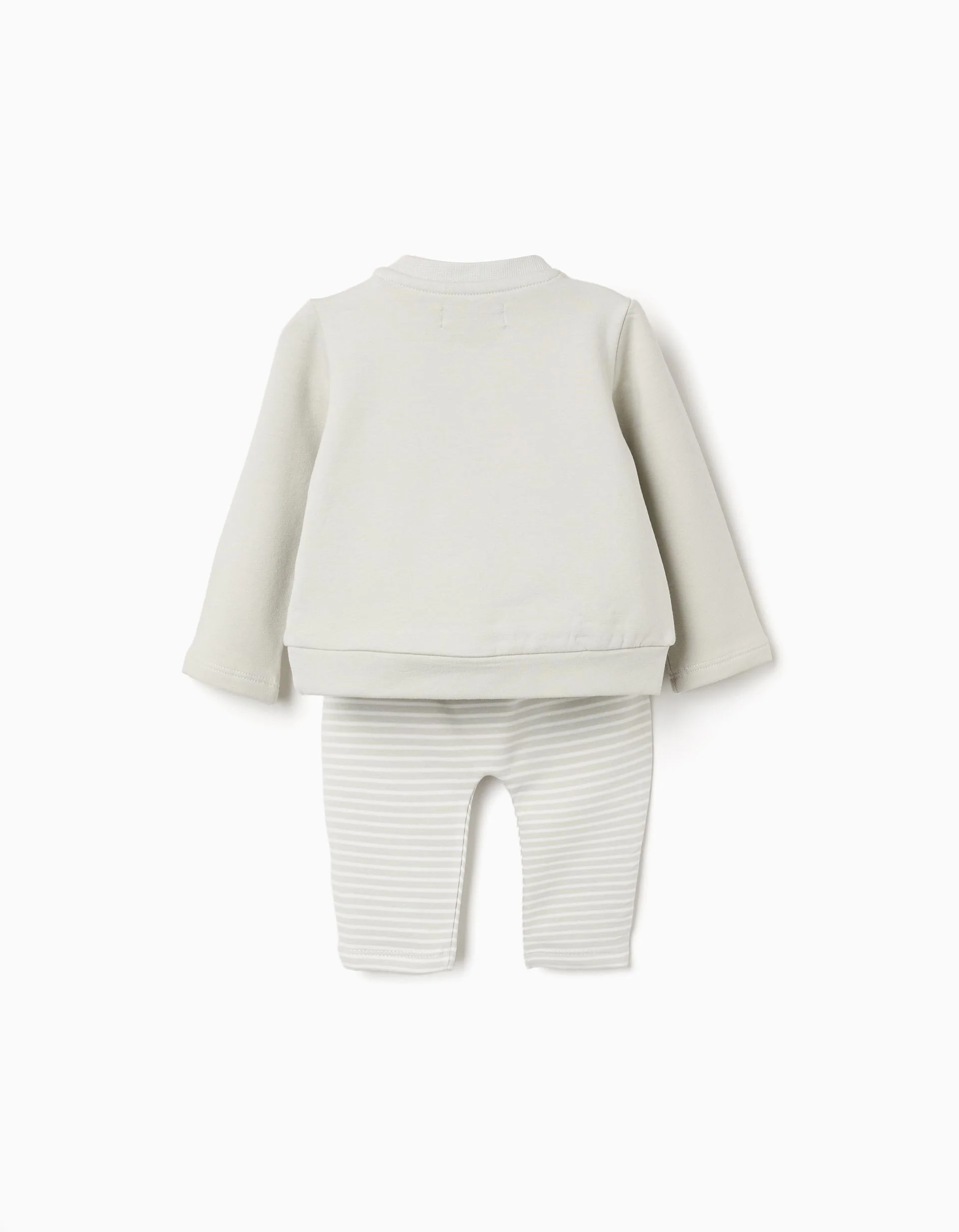 Brushed sweatshirt + trousers set for newborn boys, light green