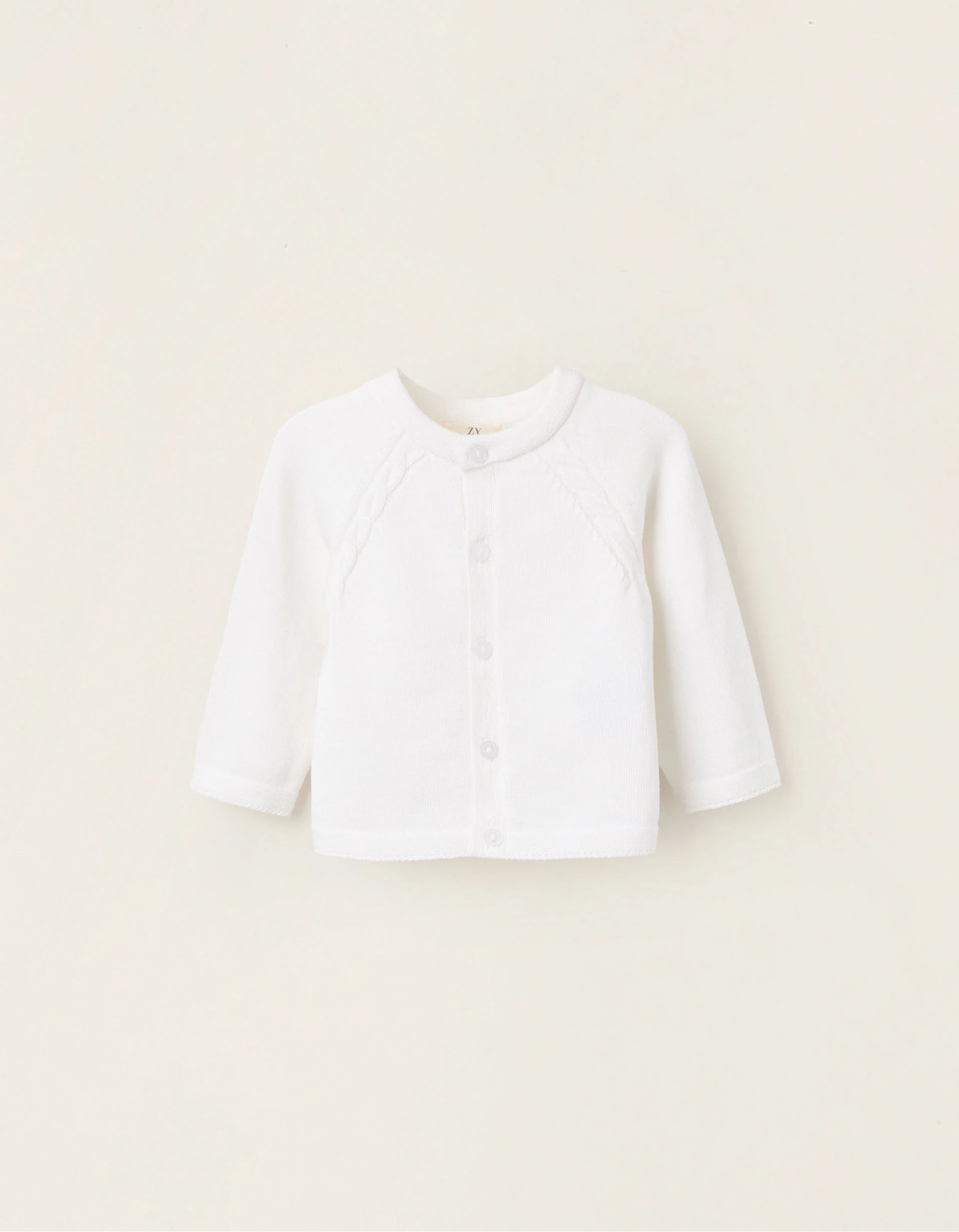 Cotton Cardigan for Newborns, White