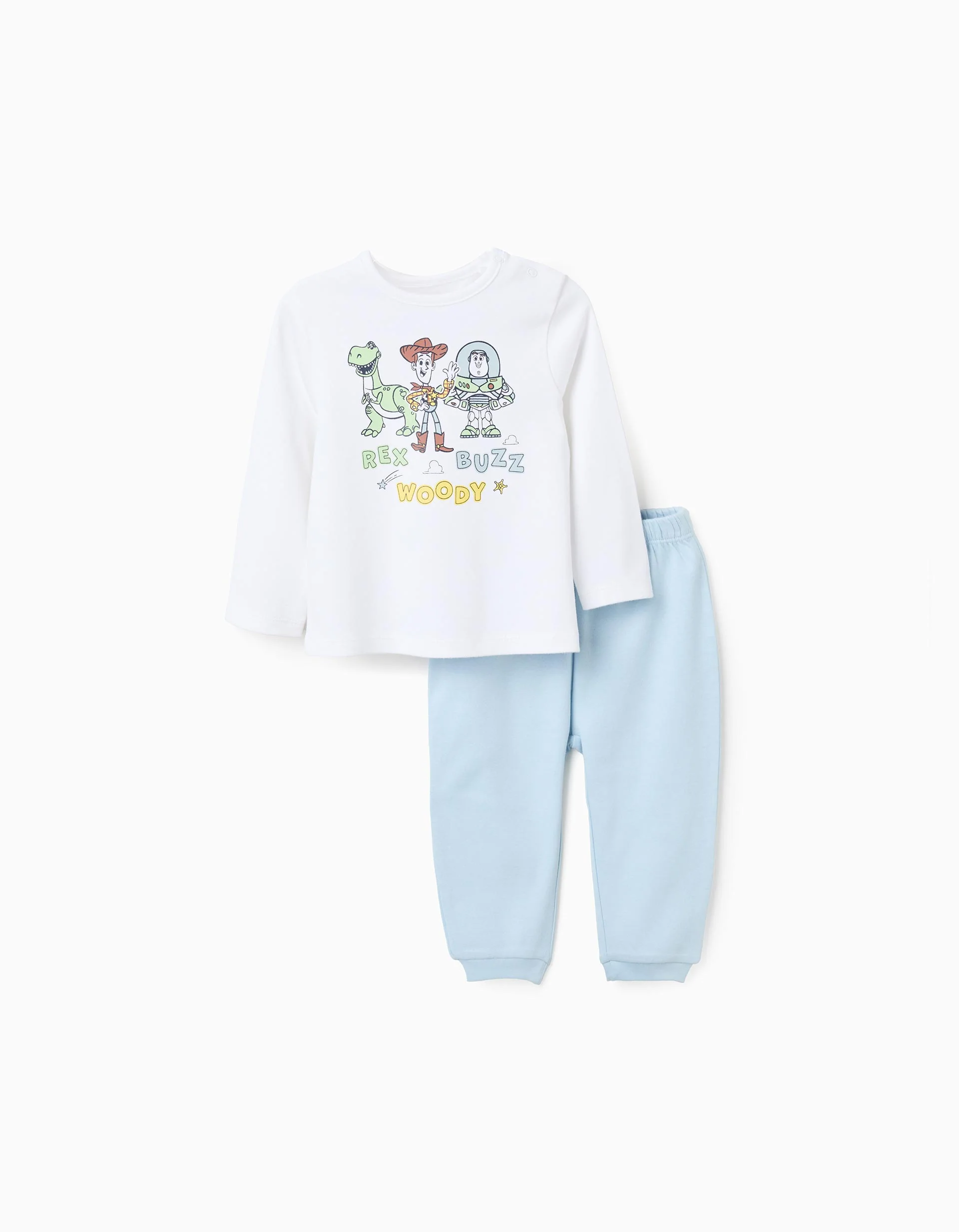 Cotton Pyjama for Baby Boys 'Toy Story', White/Blue
