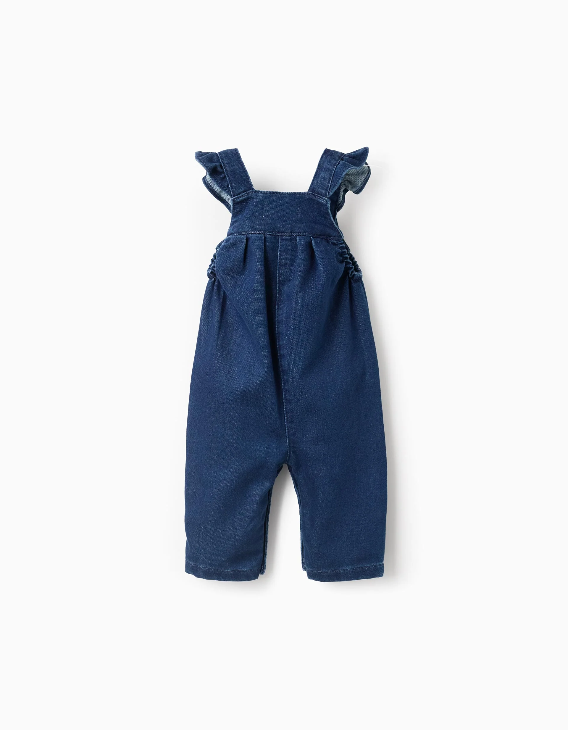 Denim Overalls with Ruffles for Newborns, Blue