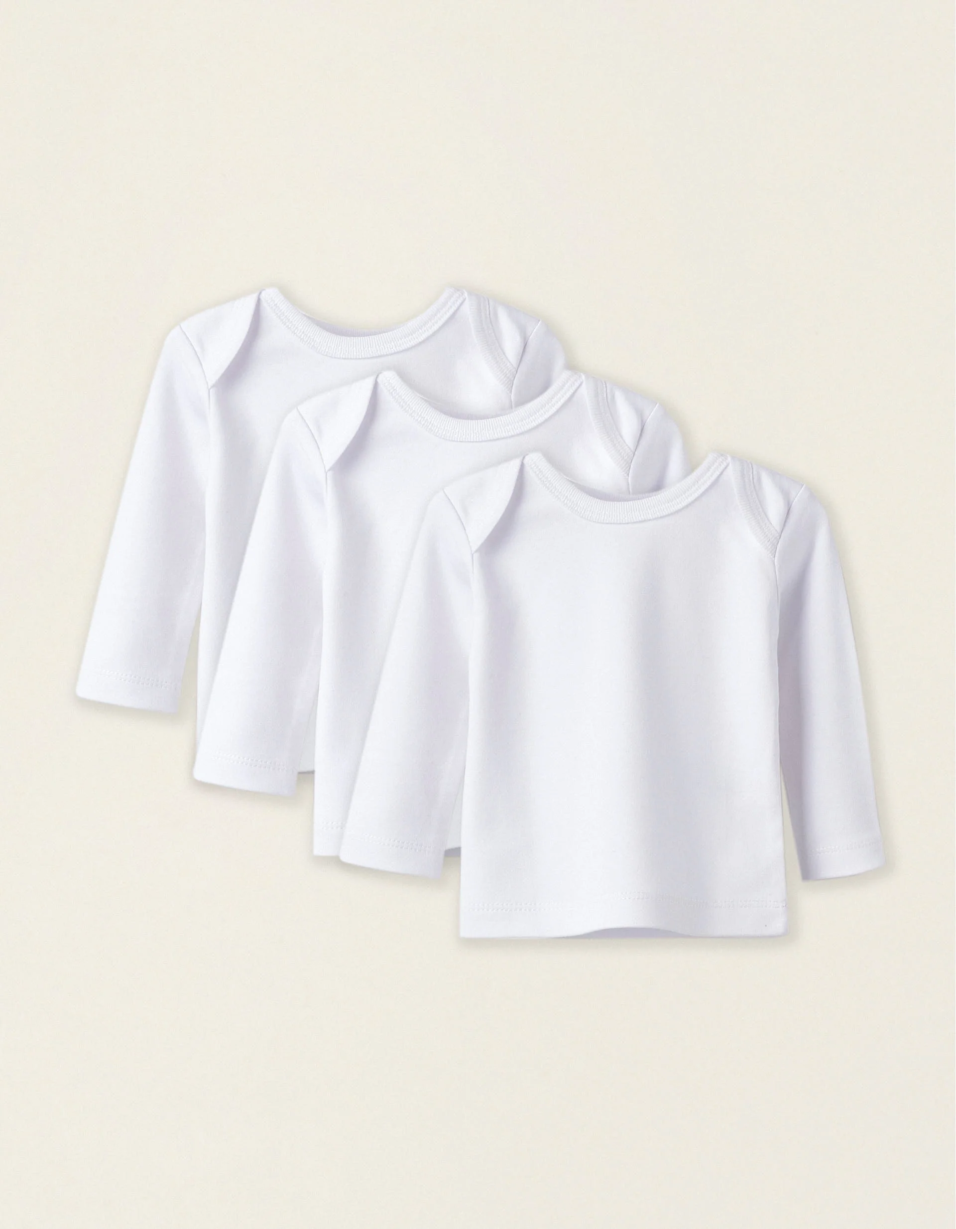 Pack of 3 Extra Warm Long Sleeve Vests for Babies, White