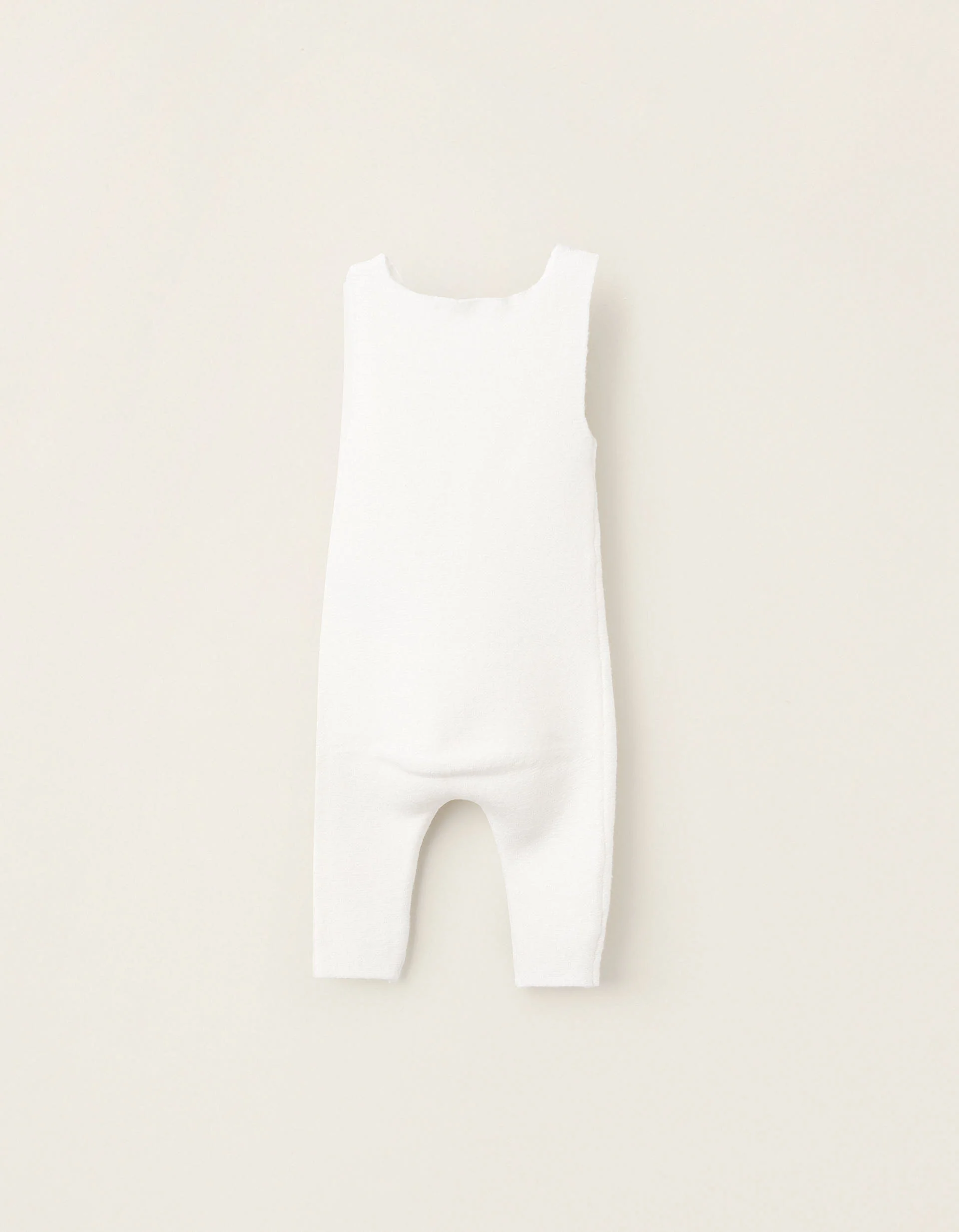 Knitted Jumpsuit with Braided Detail for Newborn Girls, White