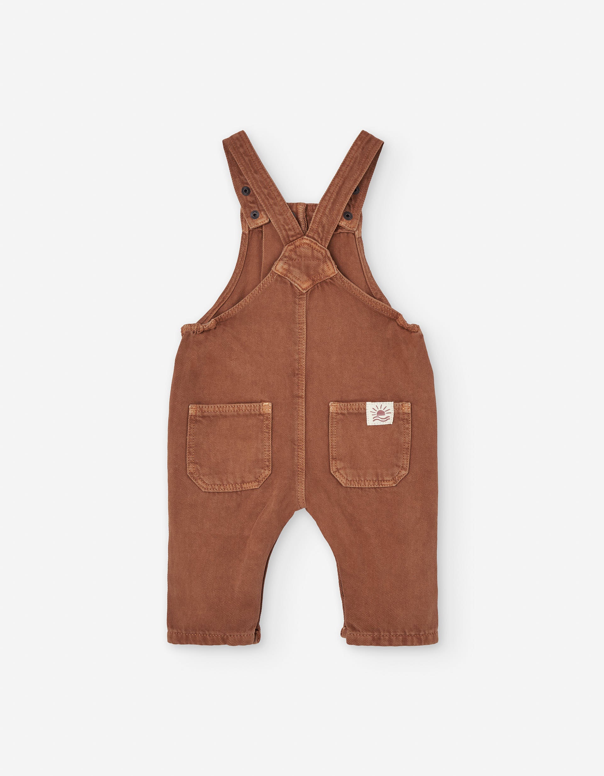 Twill dungarees with four pockets for baby boys, orange