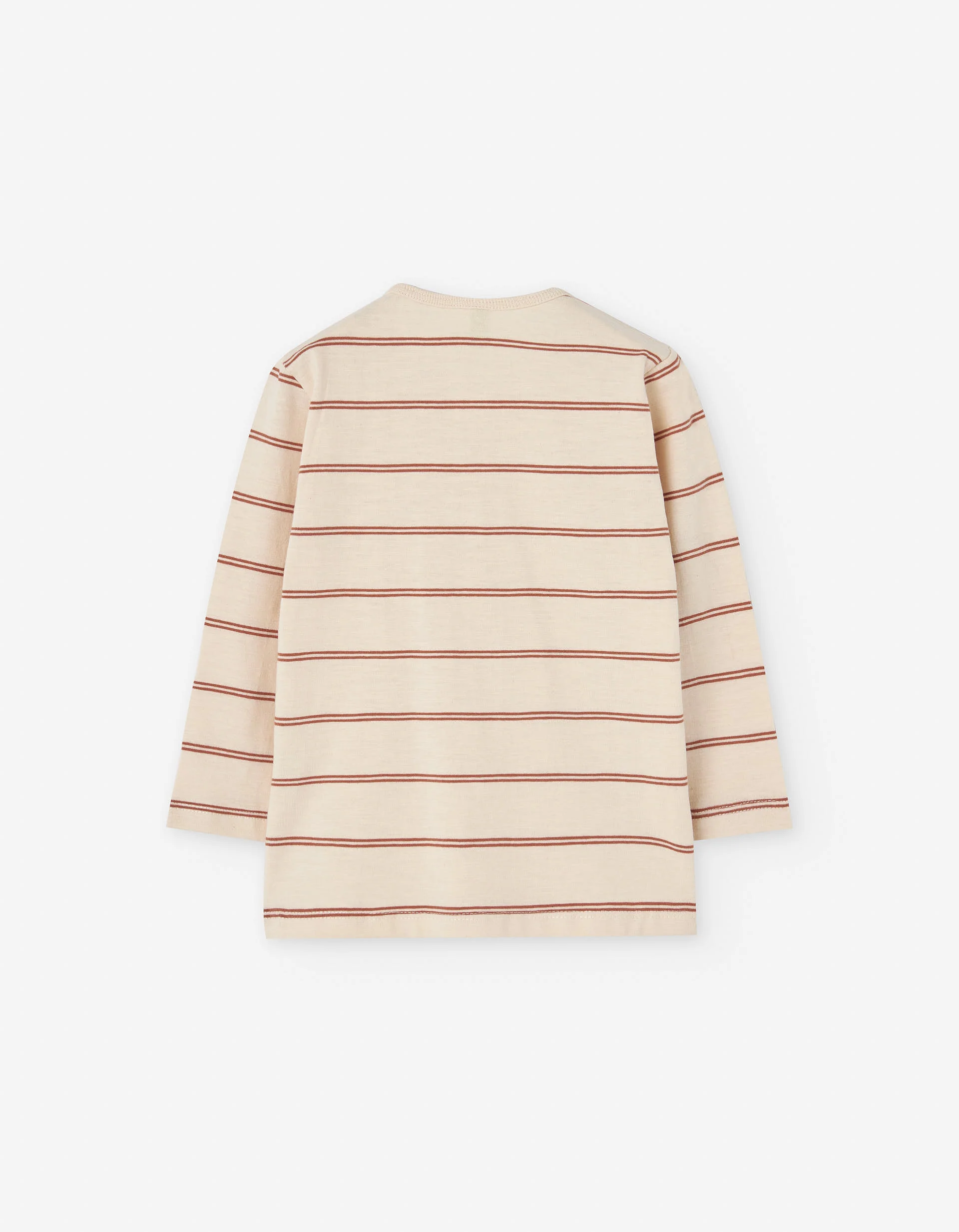 Long sleeve slub cotton T-shirt for baby boys, beige/brown