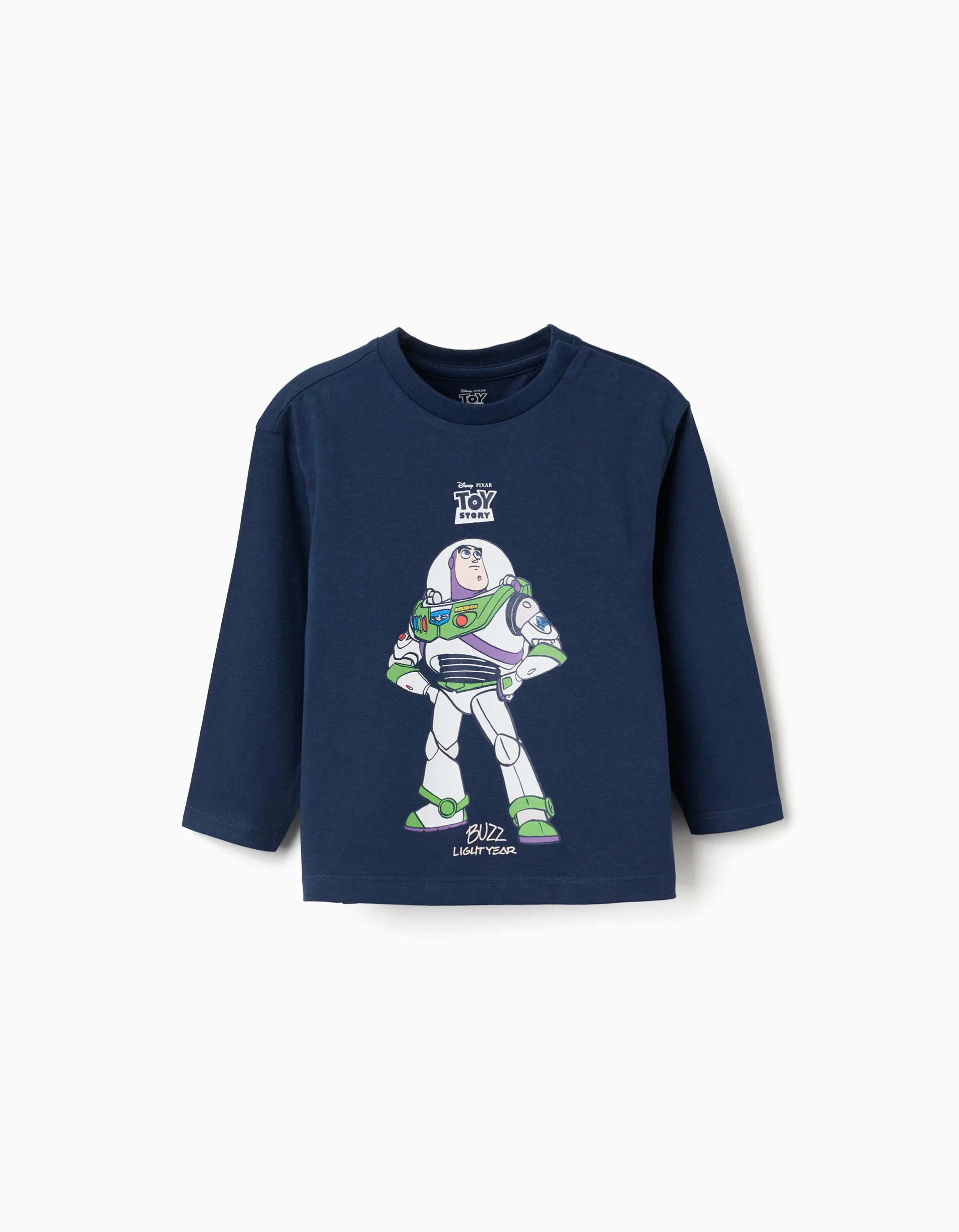 Long sleeve T-shirt with Buzz Lightyear print for baby boys, dark blue