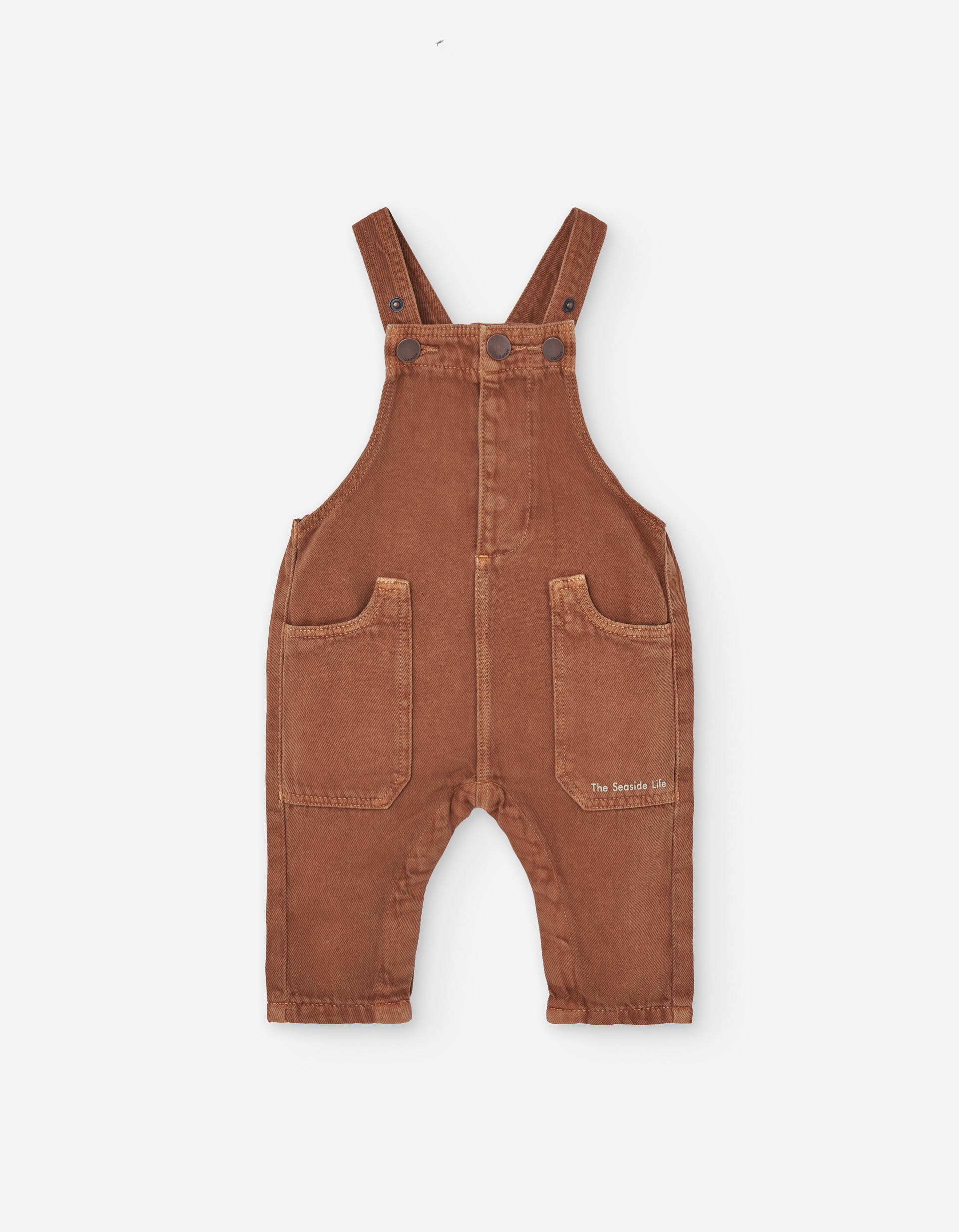 Twill dungarees with four pockets for baby boys, orange