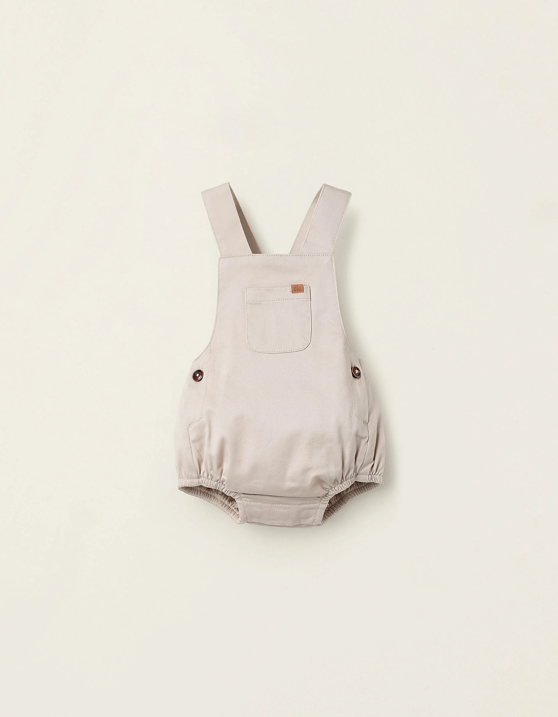 Twill Jumpsuit for Newborns, Beige