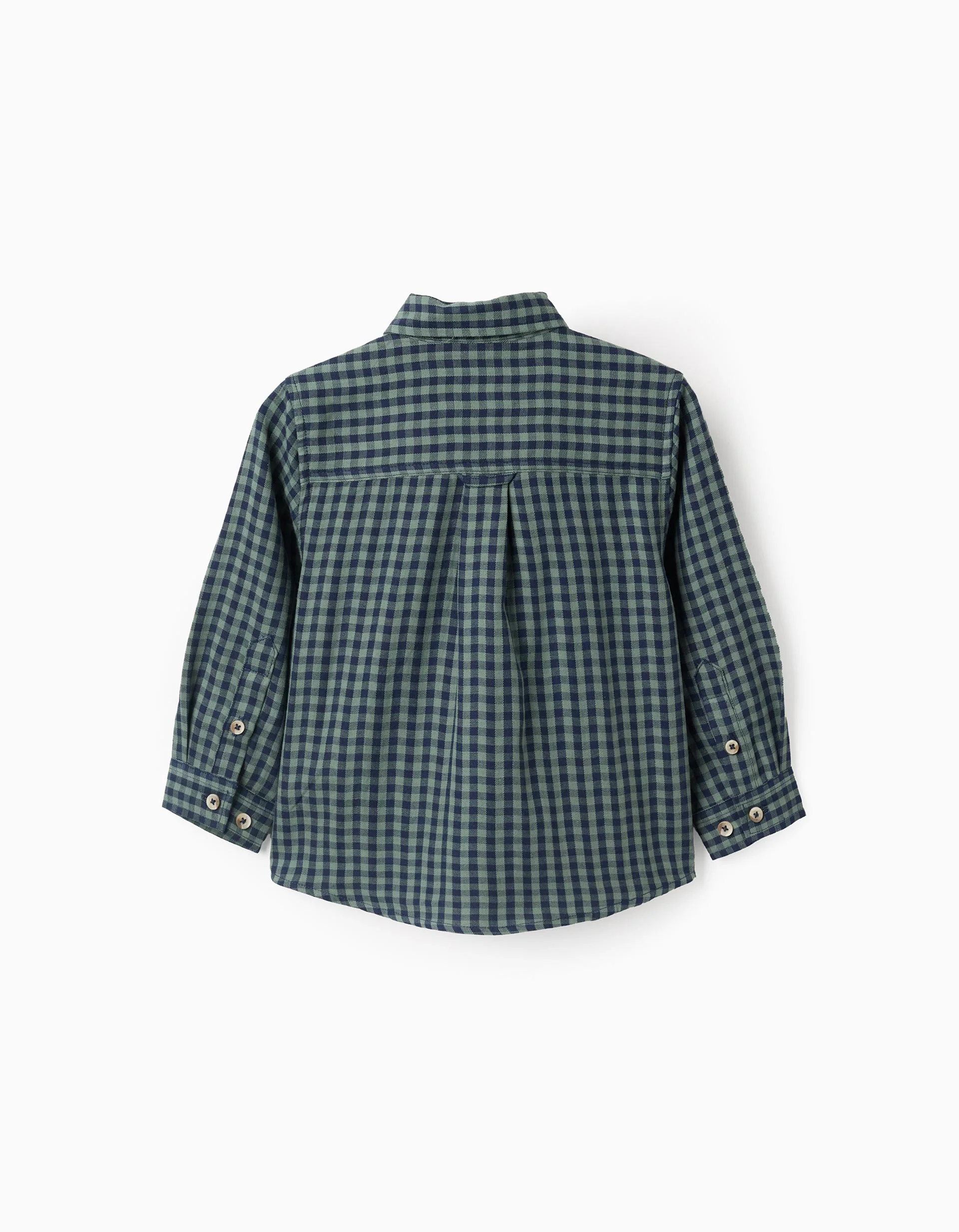 Cotton Shirt with Vichy Pattern for Baby Boys 'B&S', Green/Blue