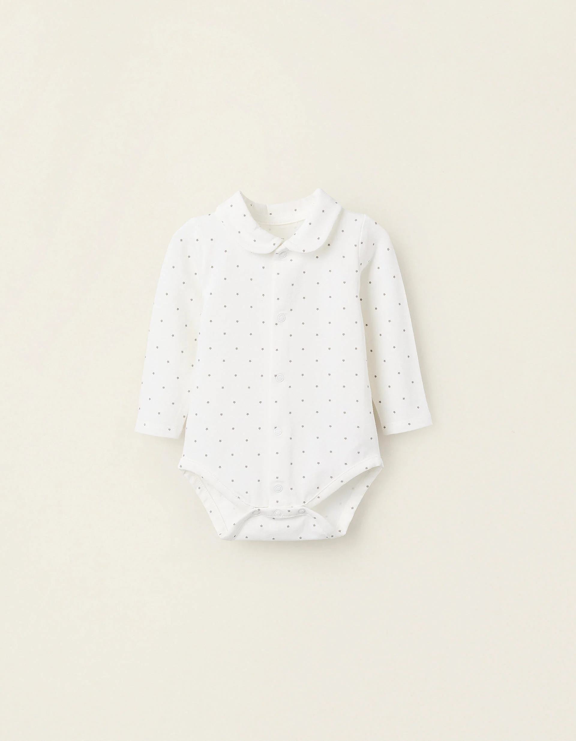Bodysuit with Motif for Newborns 'Stars', White