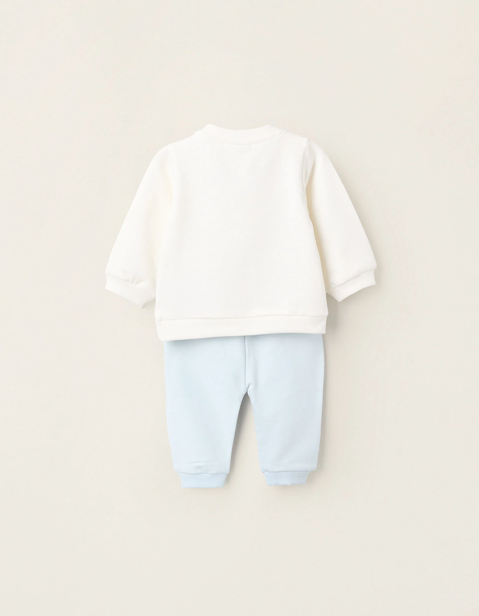 Brushed Sweatshirt + Trousers for Newborns 'Mickey', White/Blue